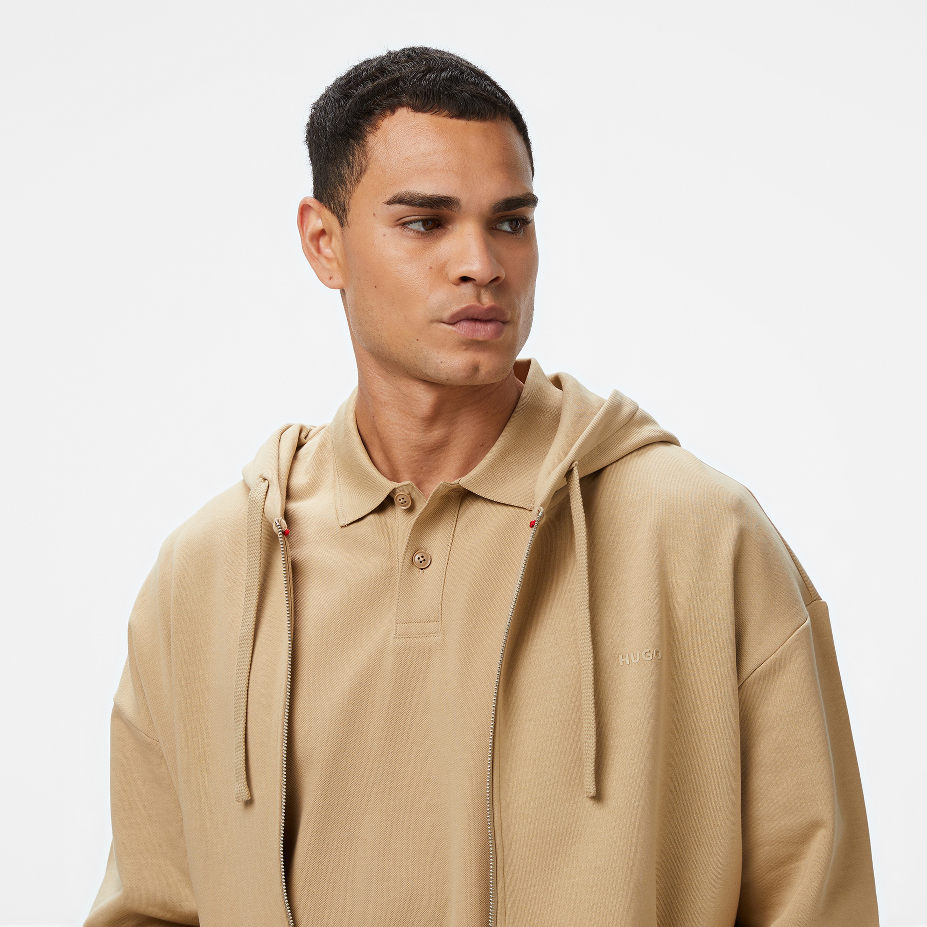 Hugo Dapozip Erkek Bej Sweatshirt