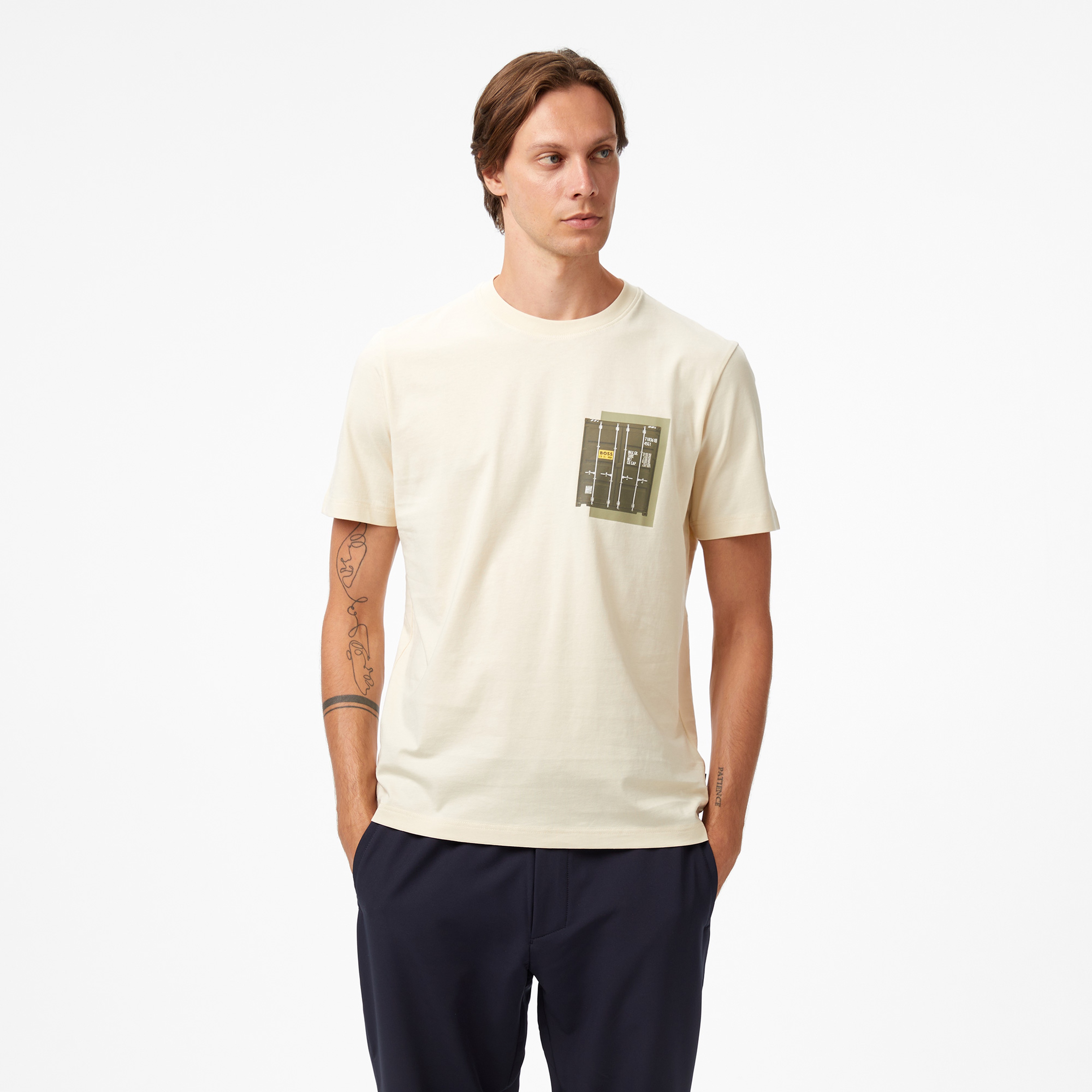 Boss Container Erkek Açık Sarı T-Shirt