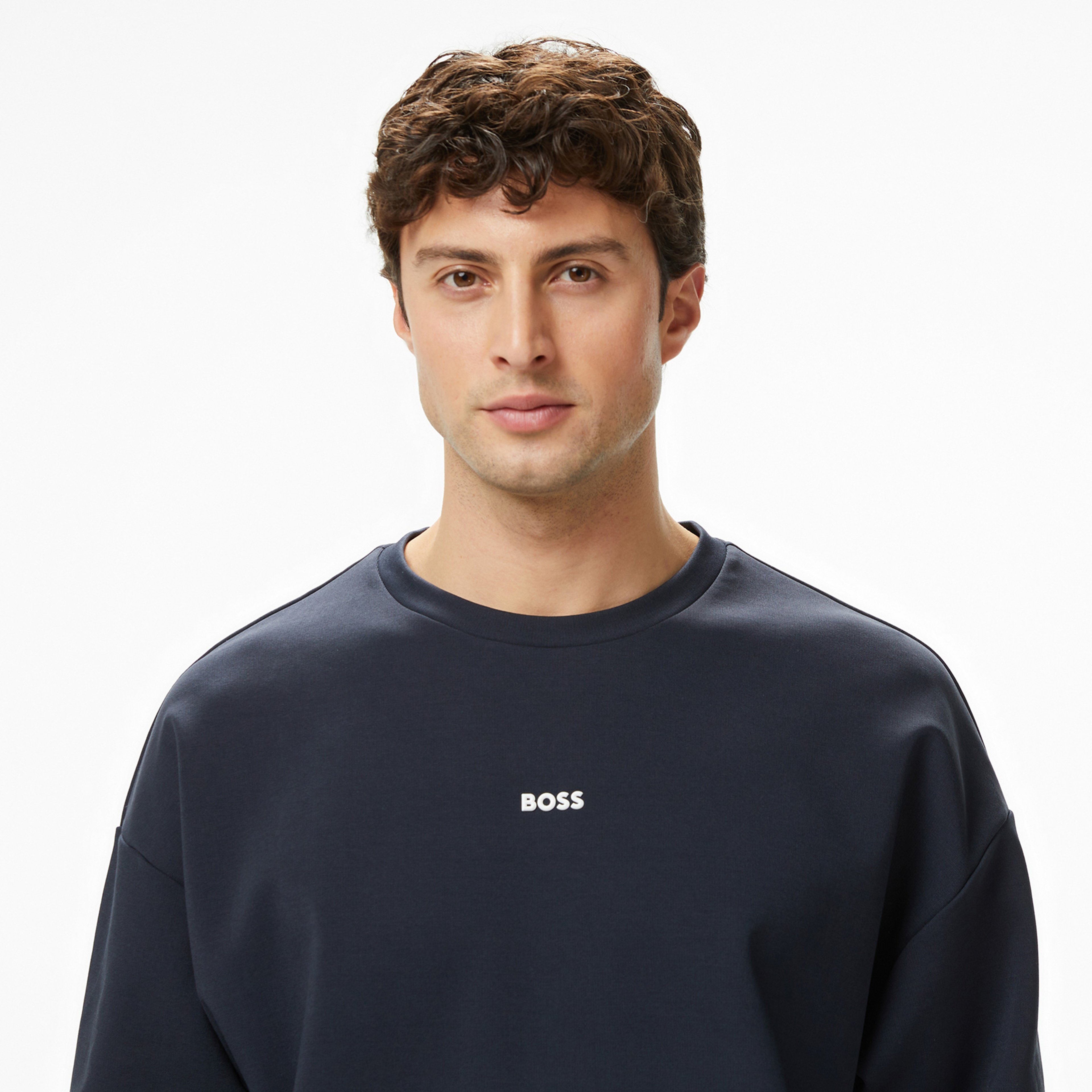 Boss Stenson Erkek Lacivert Sweatshirt