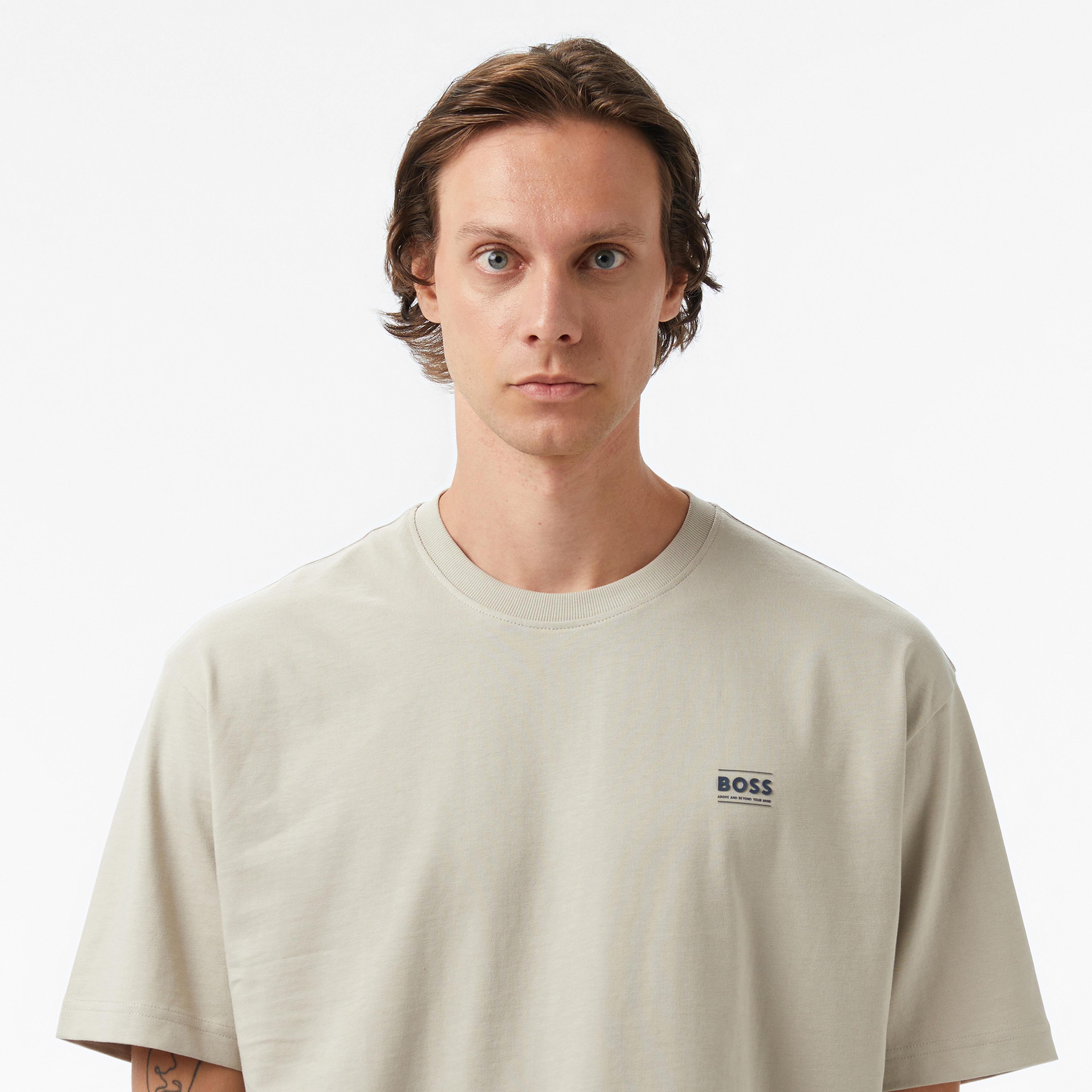 Boss Erkek Açık Bej T-Shirt