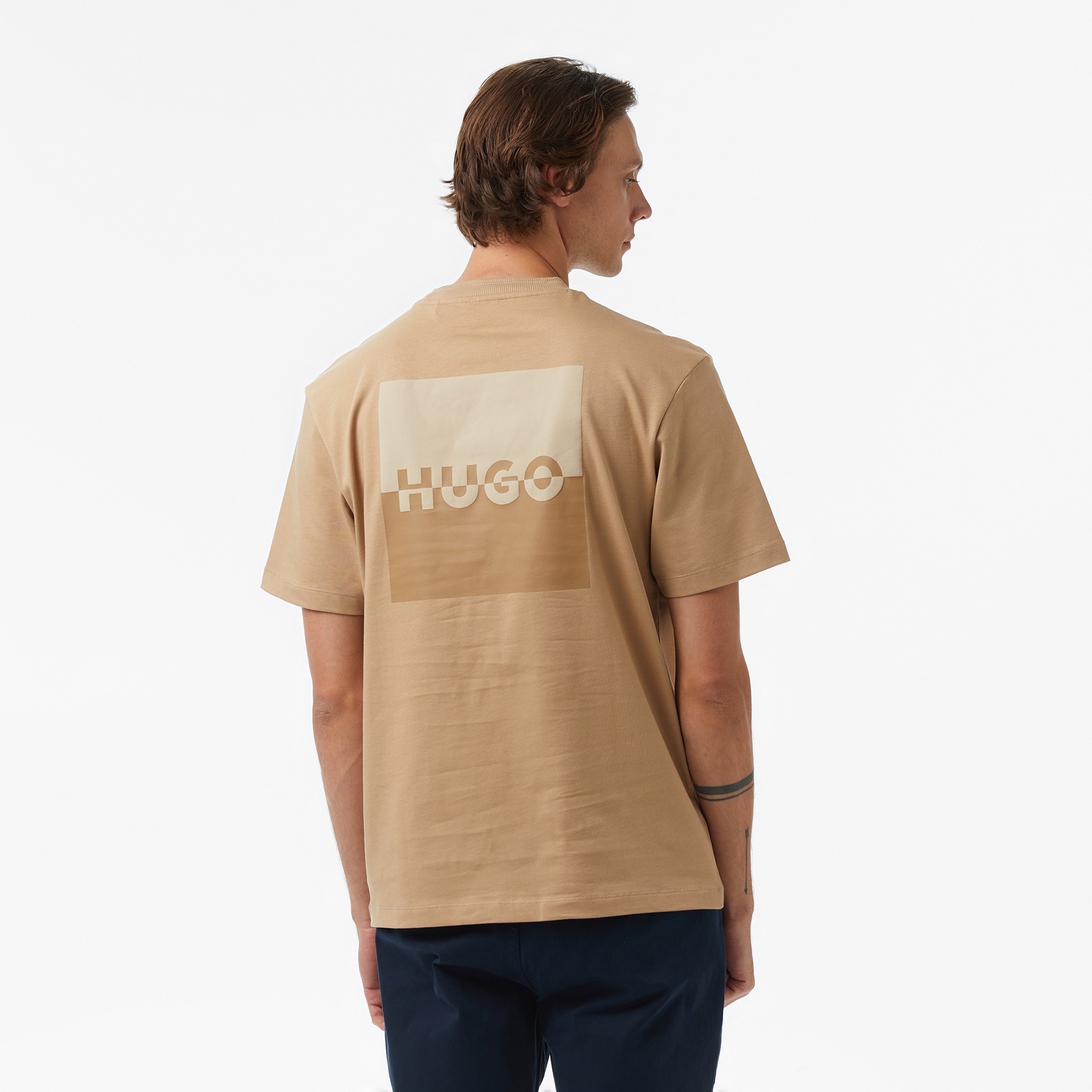 Hugo Dusplito Erkek Bej T-Shirt