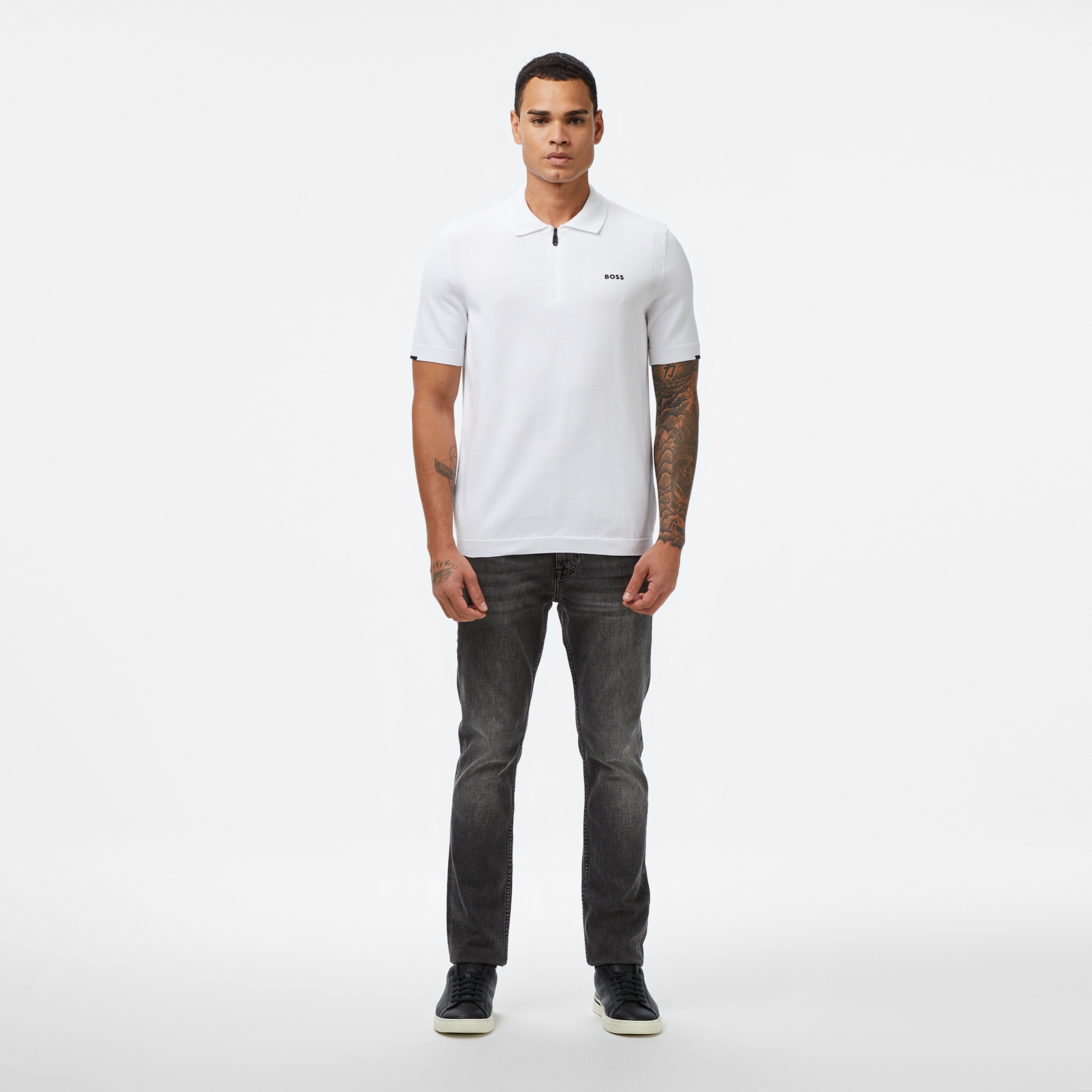 Boss Power X Erkek Beyaz Triko