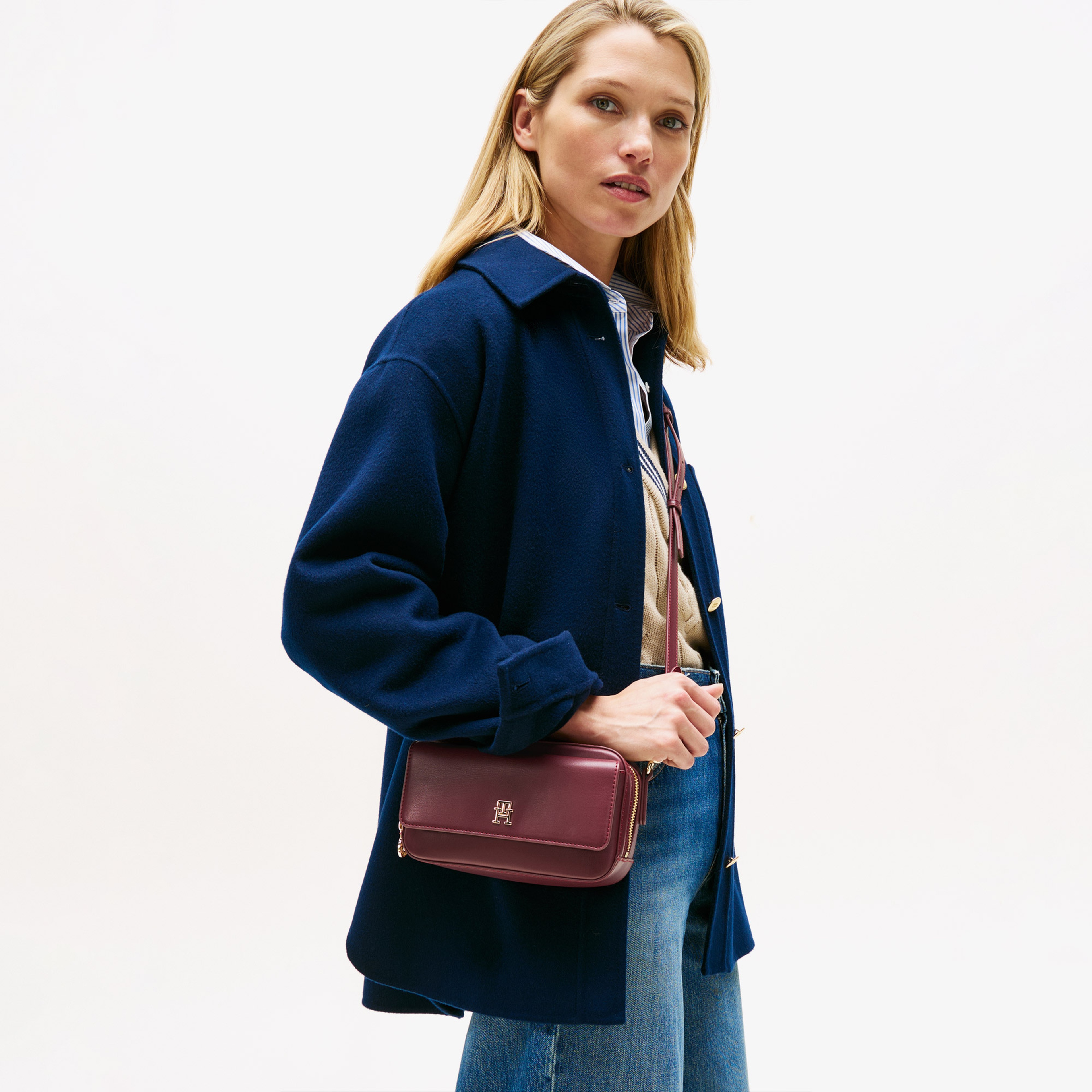 Tommy Hilfiger Icon Kadın Mor Çapraz Çanta