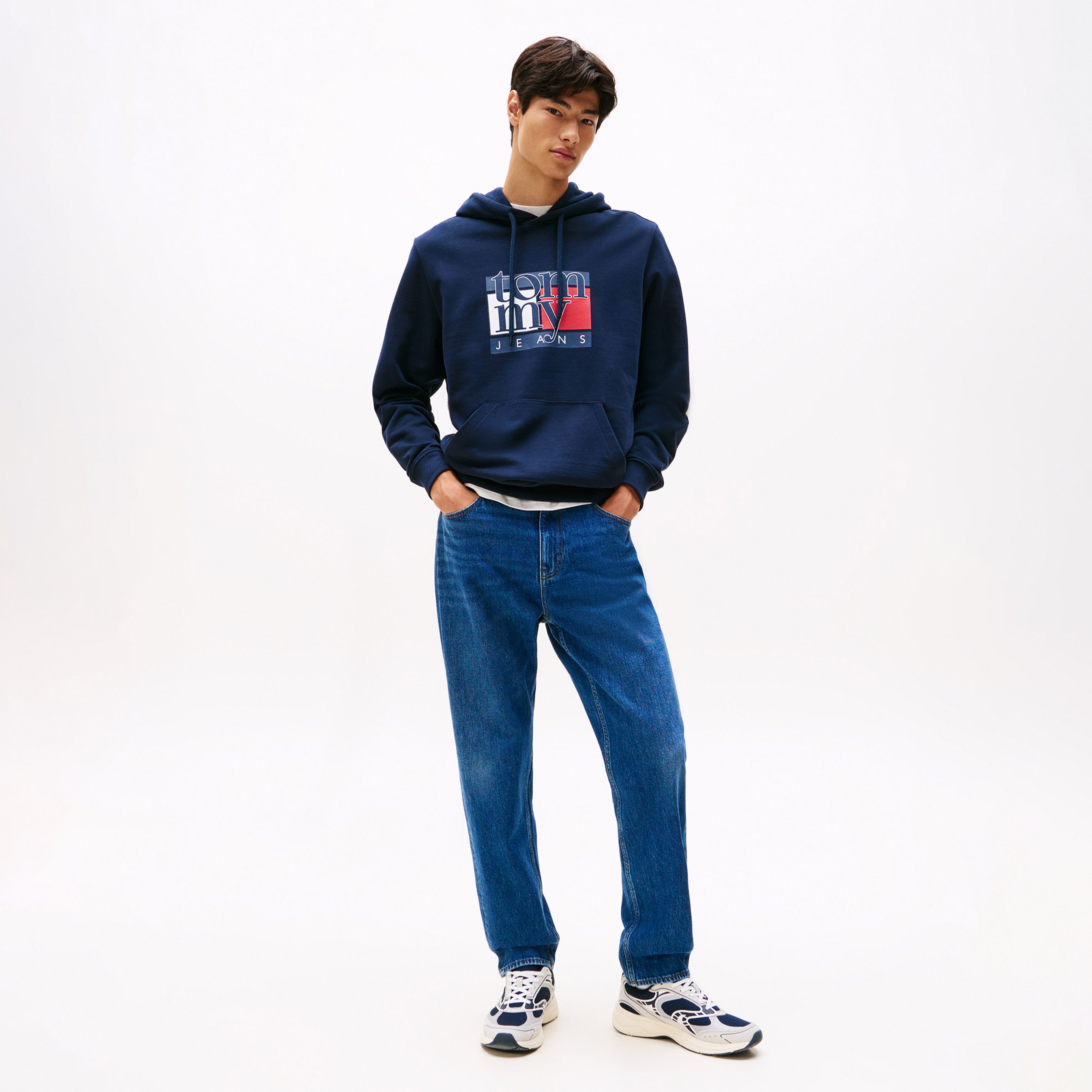 Tommy Hilfiger Dna Twist Flag Erkek Mavi Sweatshirt