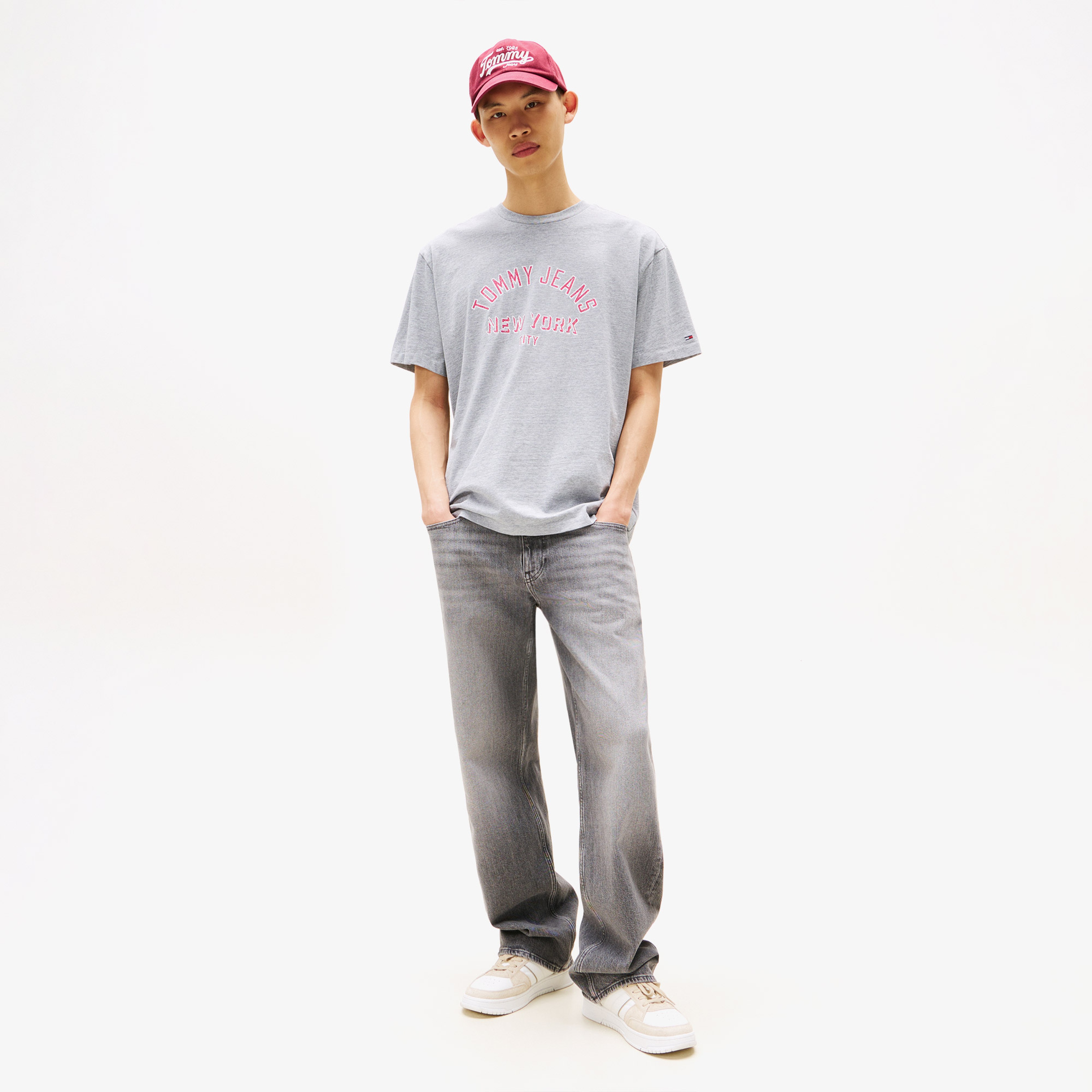 Tommy Jeans Relax Overdyed Erkek Gri T-Shirt