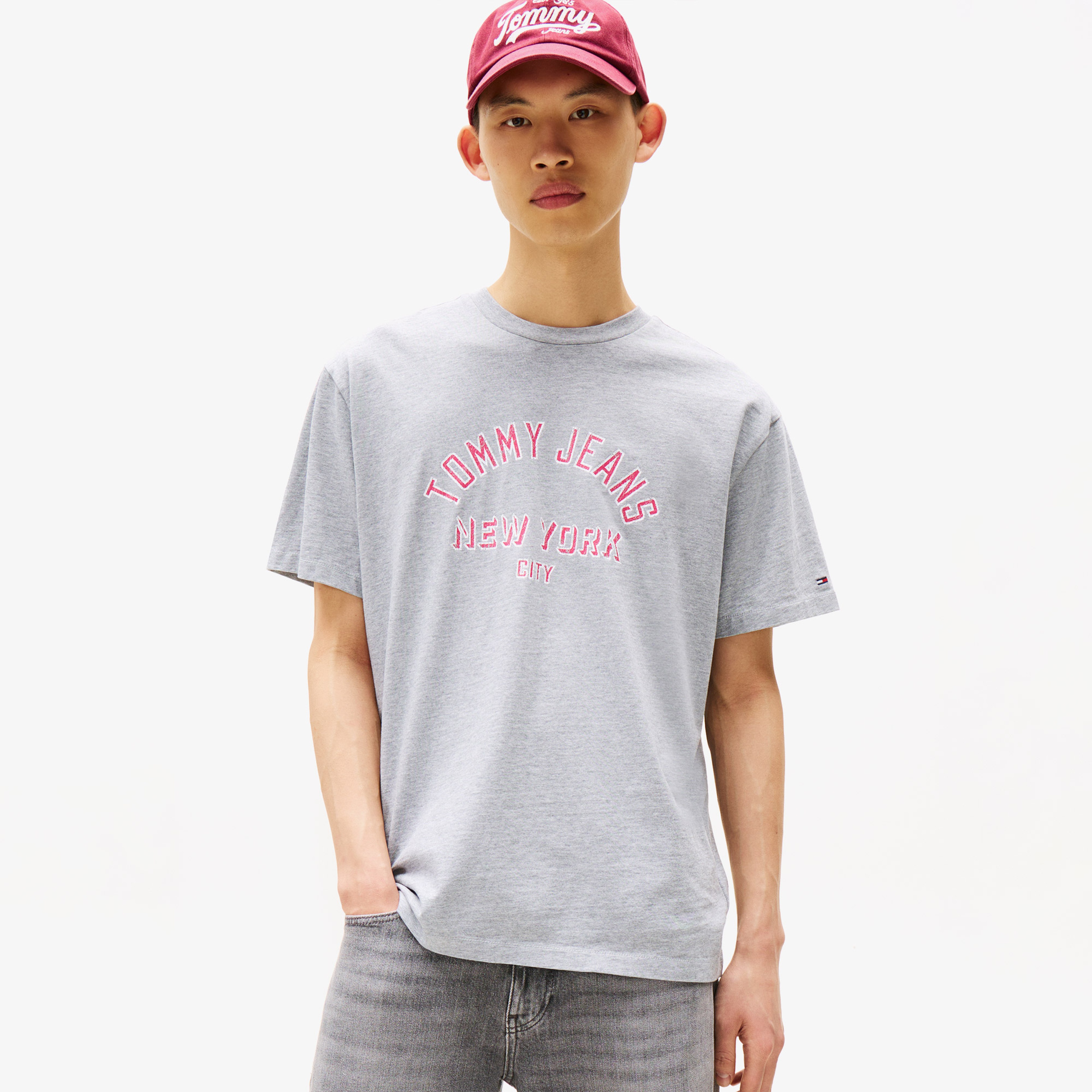 Tommy Jeans Relax Overdyed Erkek Gri T-Shirt