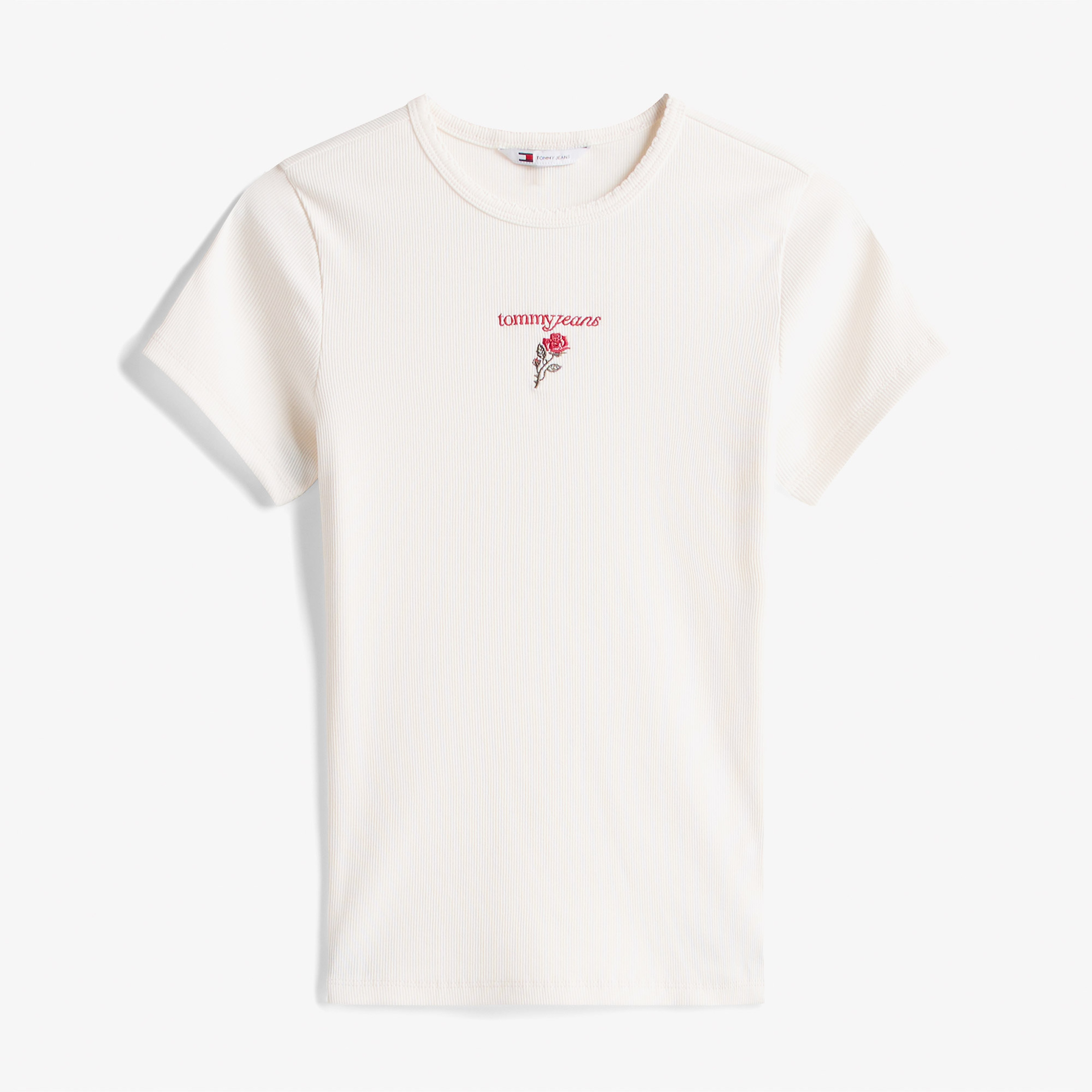 Tommy Jeans Slim Rose Kadın Beyaz T-Shirt