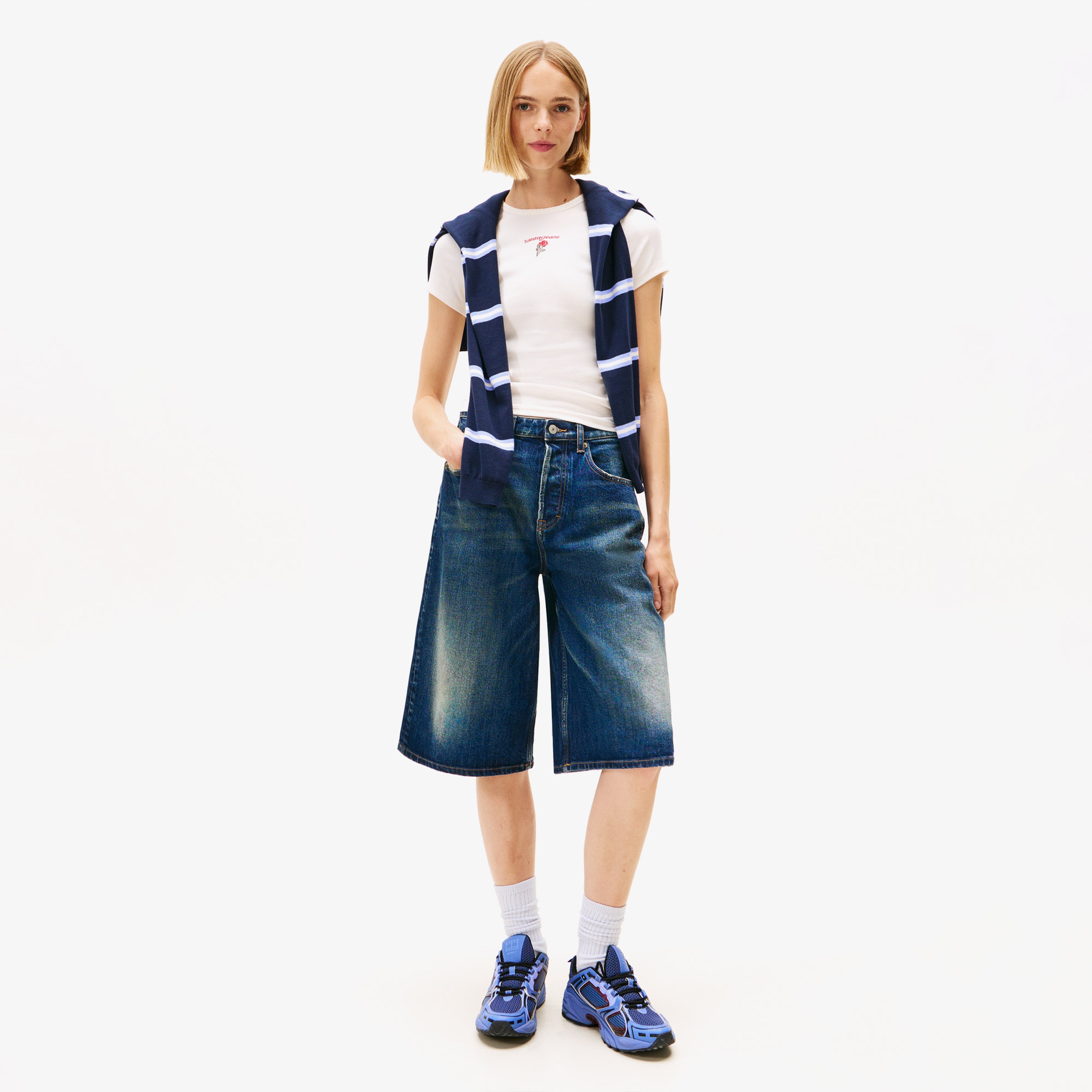 Tommy Jeans Slim Rose Kadın Beyaz T-Shirt