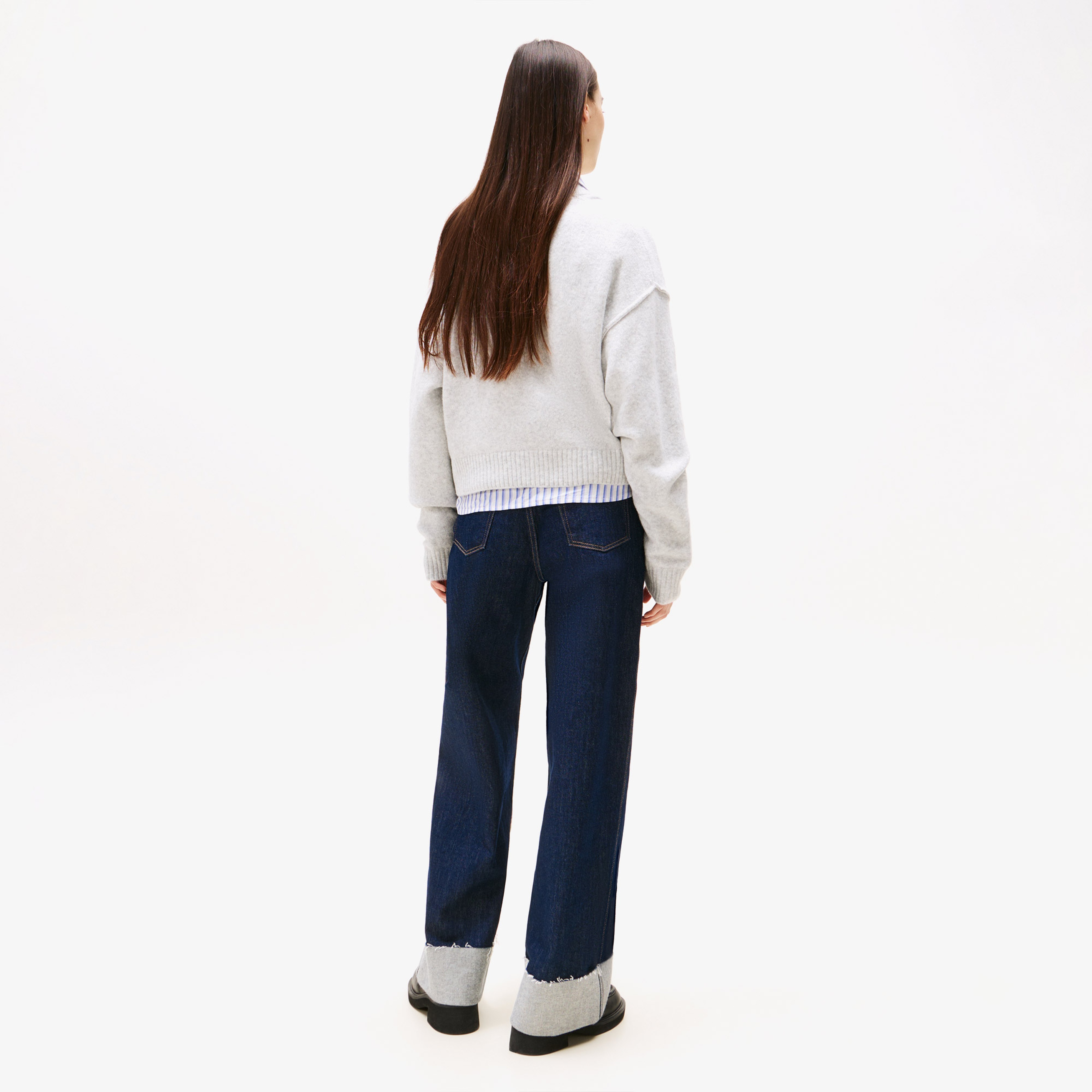 Tommy Jeans Varsity Kadın Gri Kazak