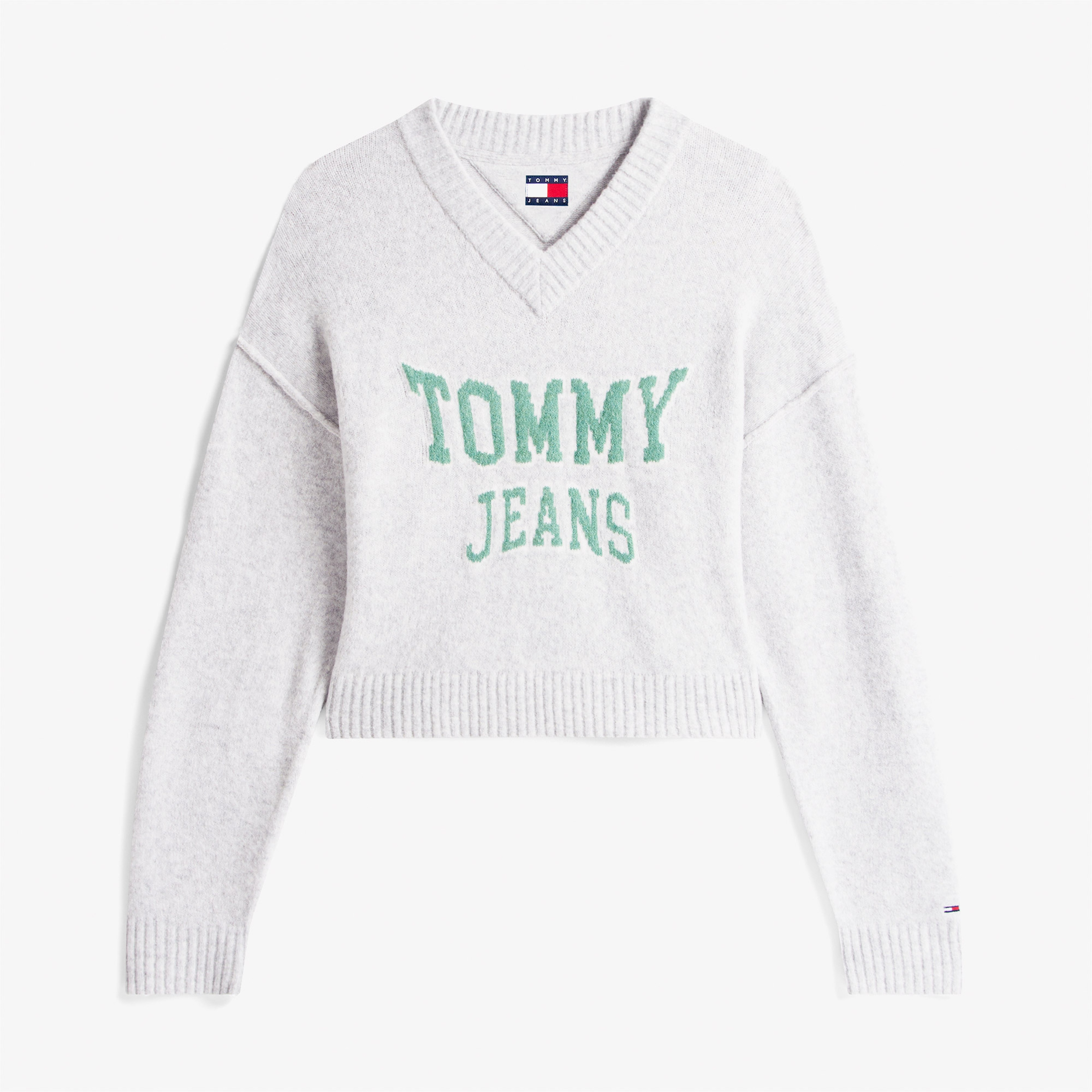 Tommy Jeans Varsity Kadın Gri Kazak