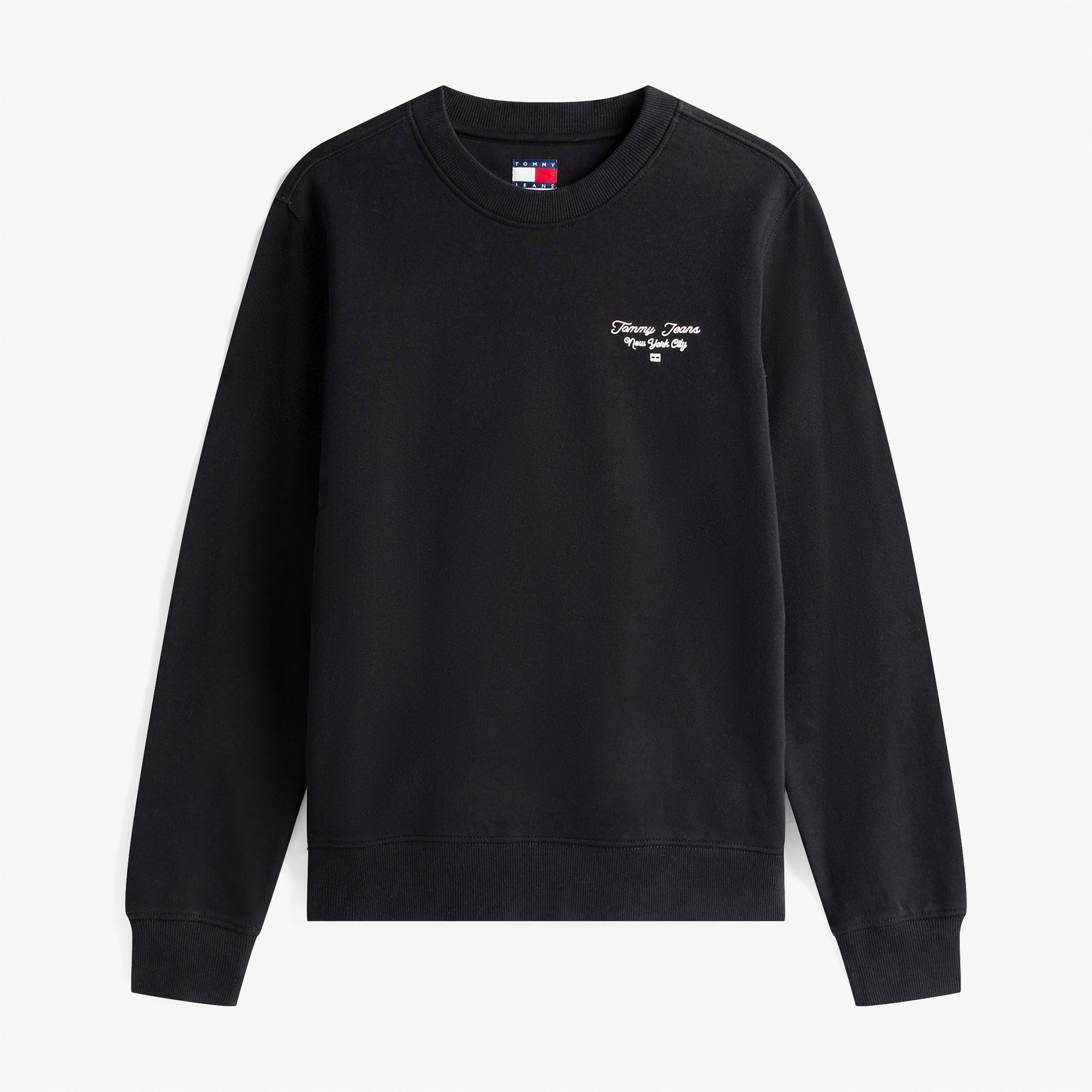 Tommy Jeans Regular Essentials Logo 1 Kadın Siyah Sweatshirt