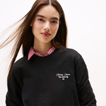 Tommy Jeans Regular Essentials Logo 1 Kadın Siyah Sweatshirt