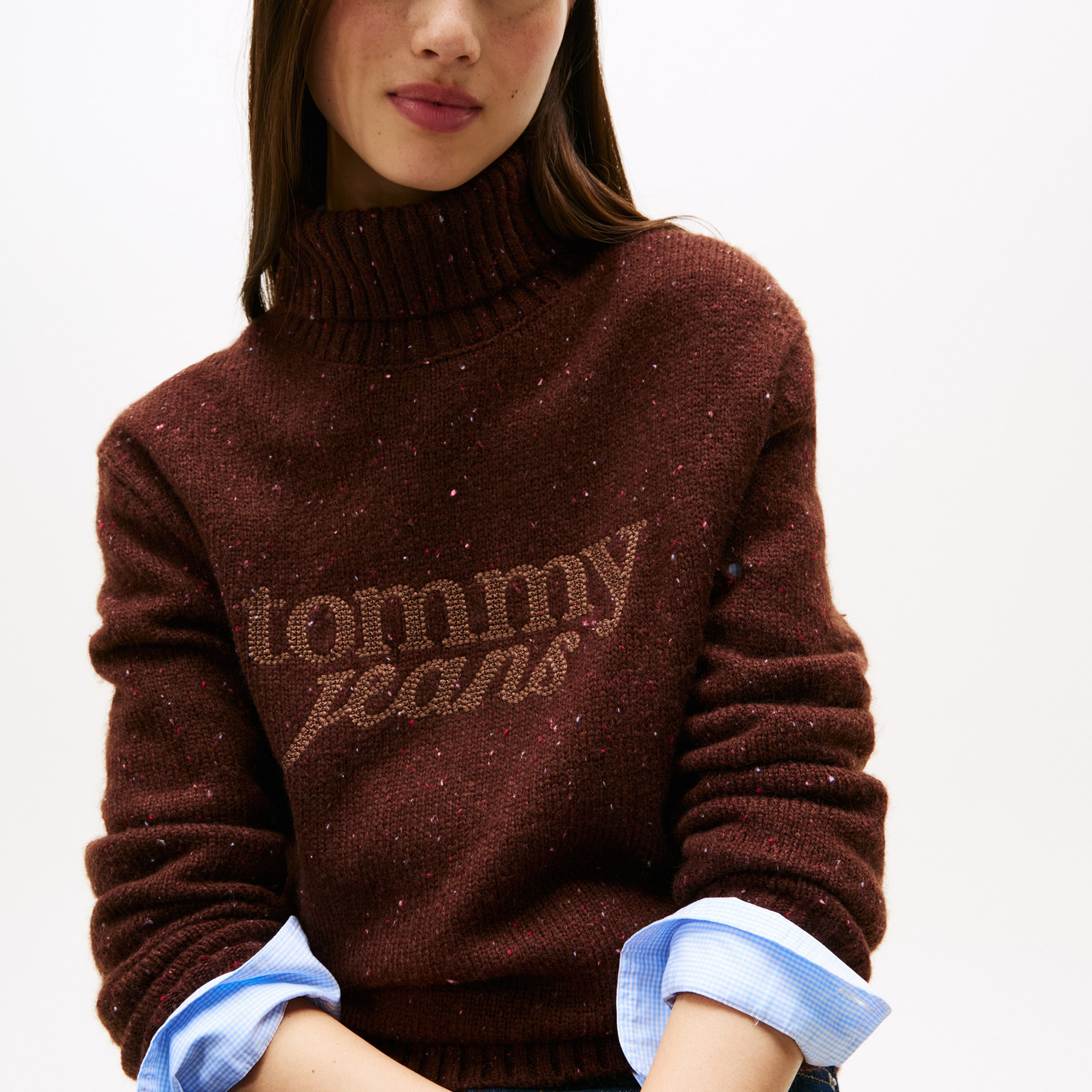 Tommy Jeans Kadın Kahverengi Kazak