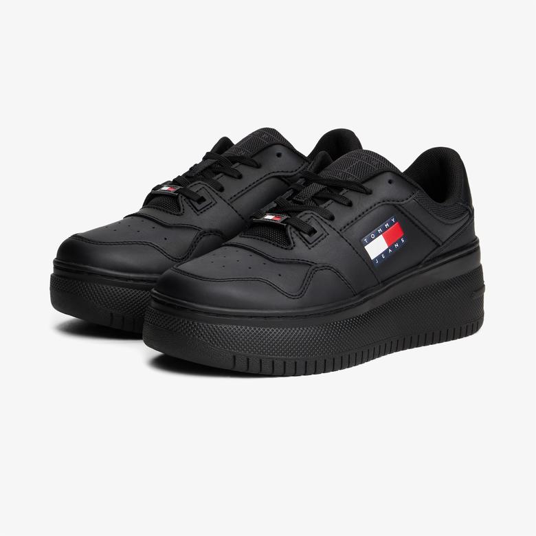 Tommy Jeans New Retro Basket Kadın Siyah Sneaker