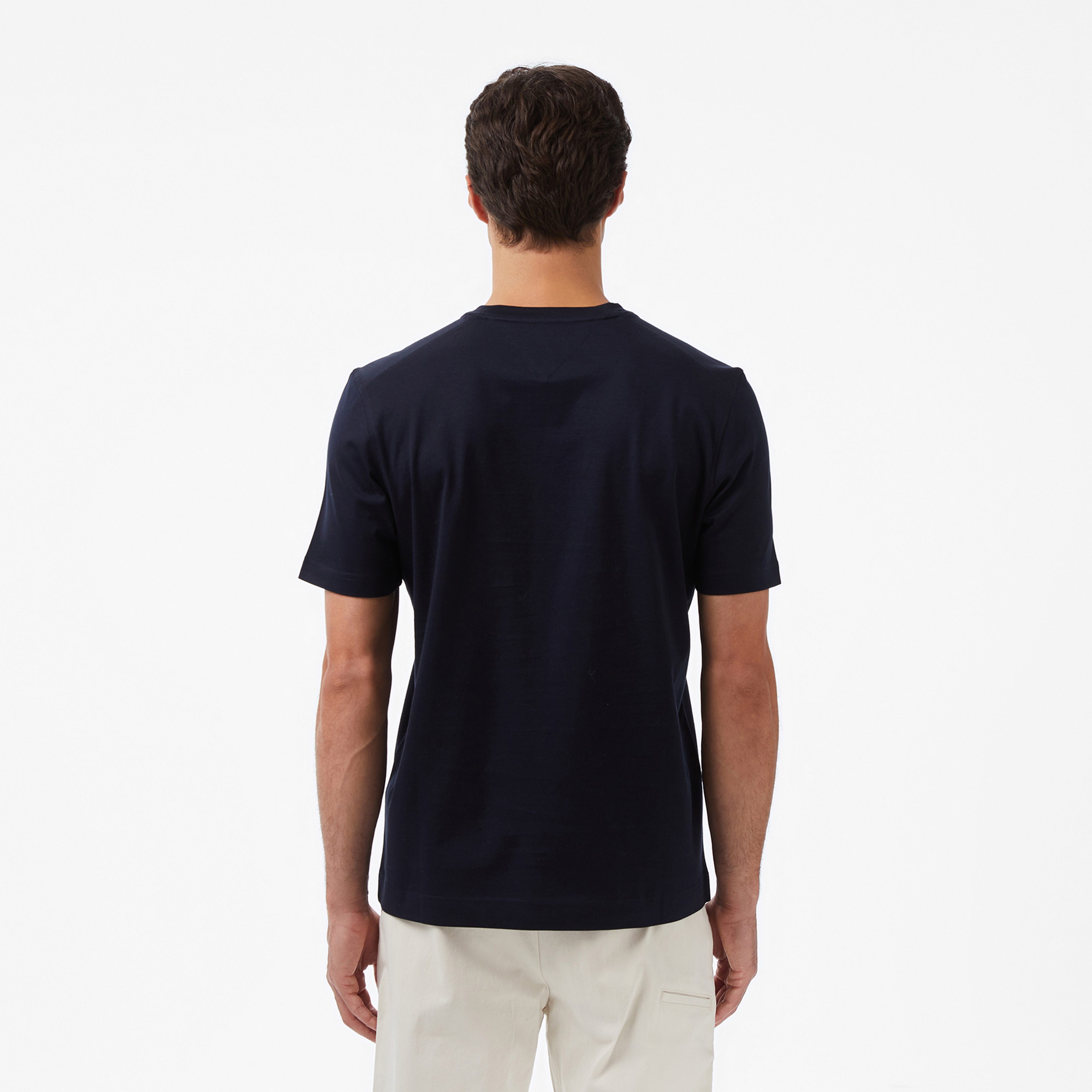 Tommy Hilfiger Mercerised Cotton Erkek Mavi T-Shirt