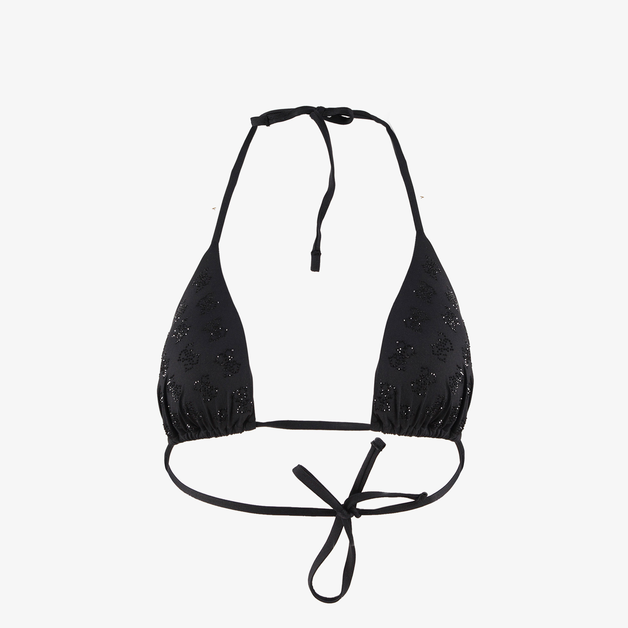 Guess 4G Rhinestone Triang  Kadın Siyah Bikini Üstü