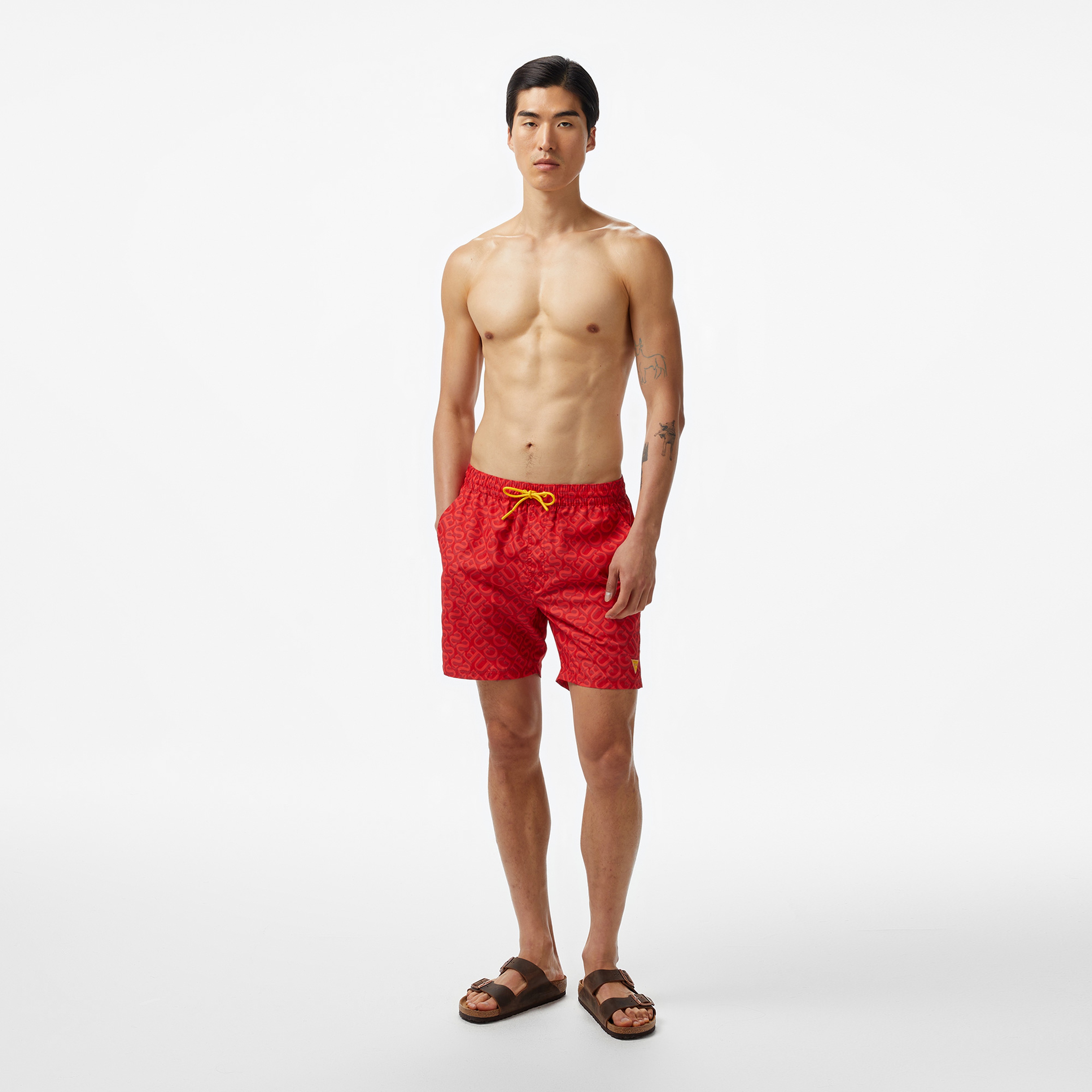 Guess Swimtrunk Medium Gue Soft Dull 75 Erkek Kırmızı Deniz Şortu