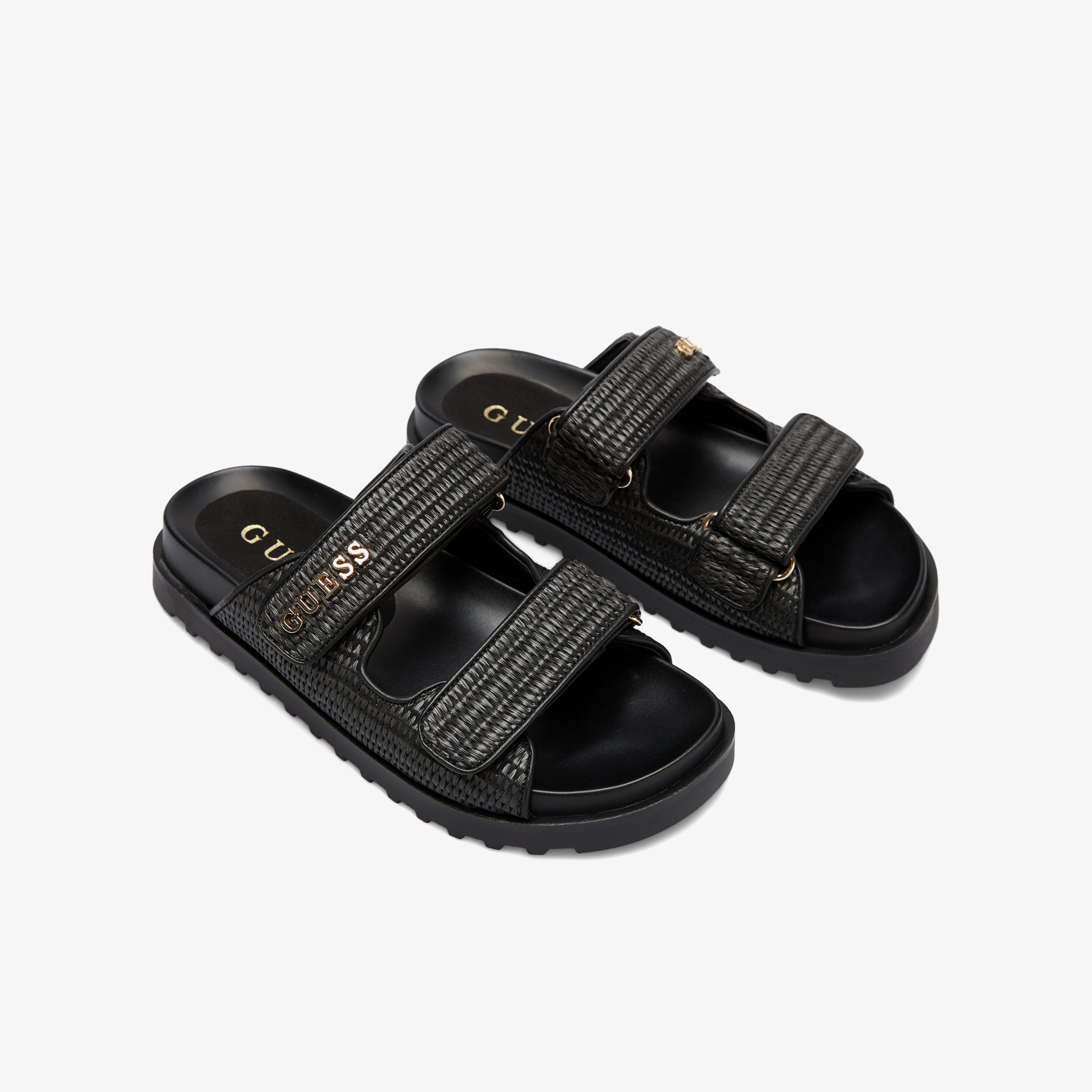 Guess Fadelizeide Printed Fabric Kadın Siyah Terlik