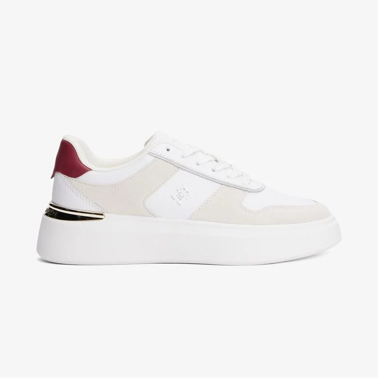 Tommy Hilfiger Fashion Court Mix Kadın Beyaz Sneaker