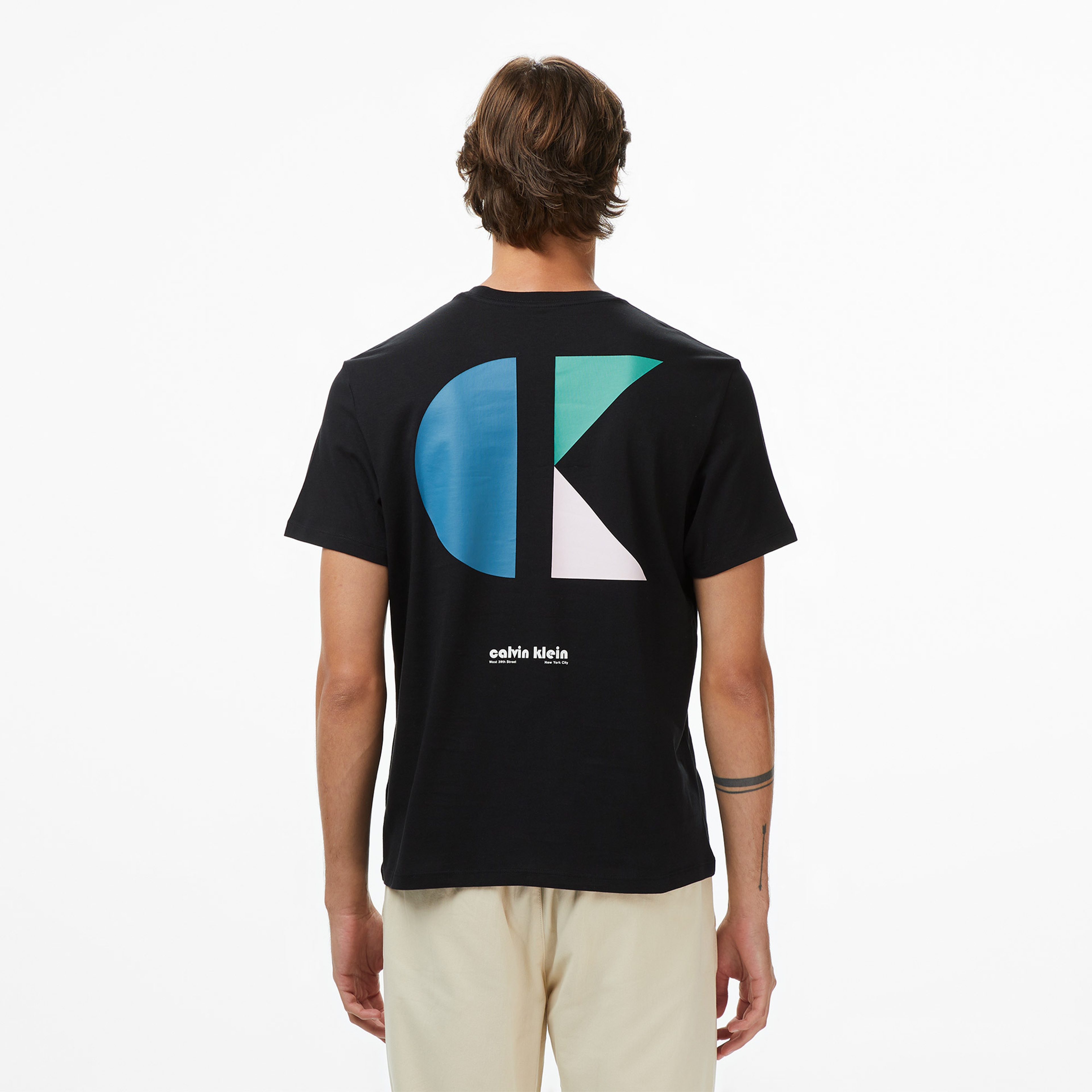 Calvin Klein Bauhaus Logo Graphic Erkek Siyah T-Shirt