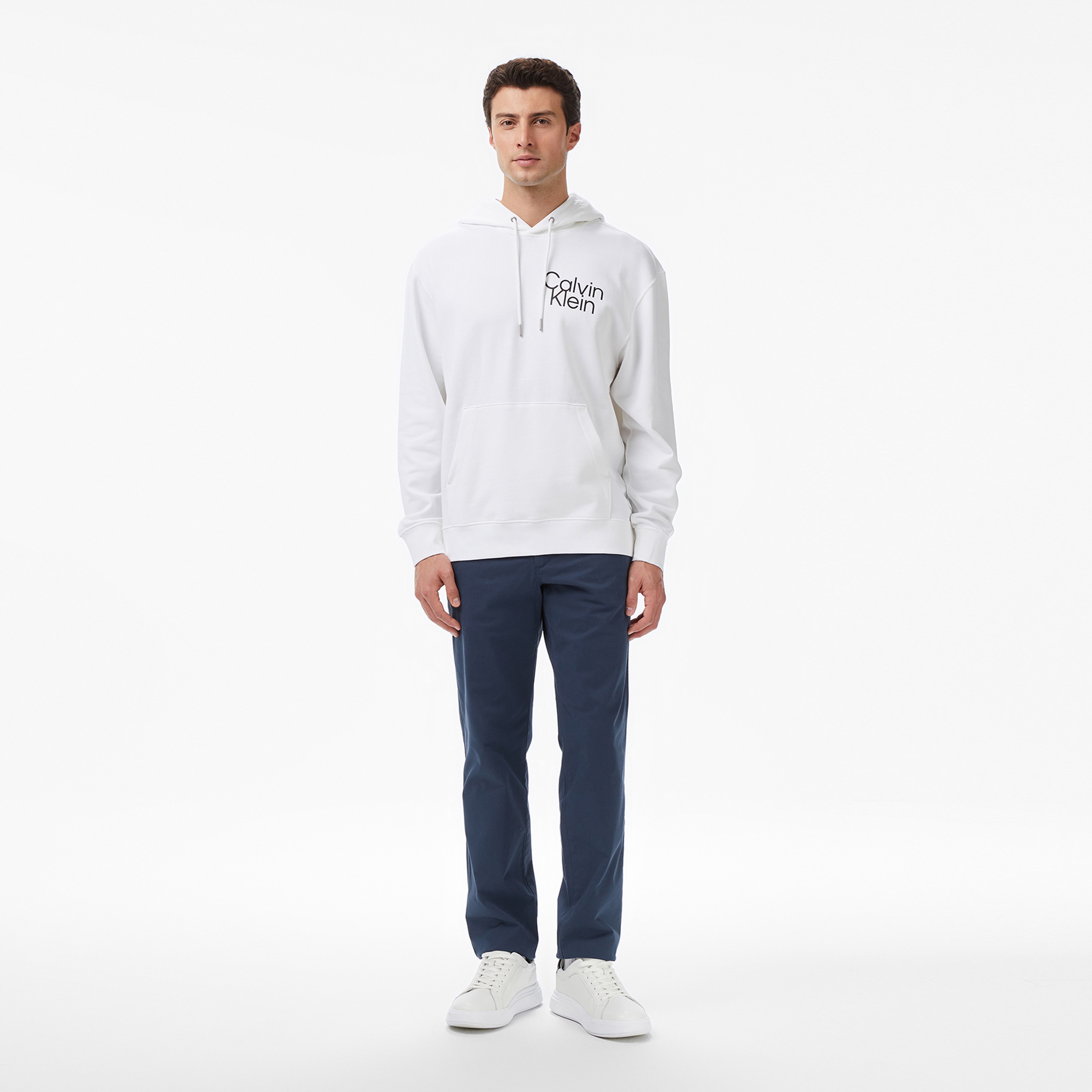 Calvin Klein Terry Graphic Erkek Beyaz Sweatshirt