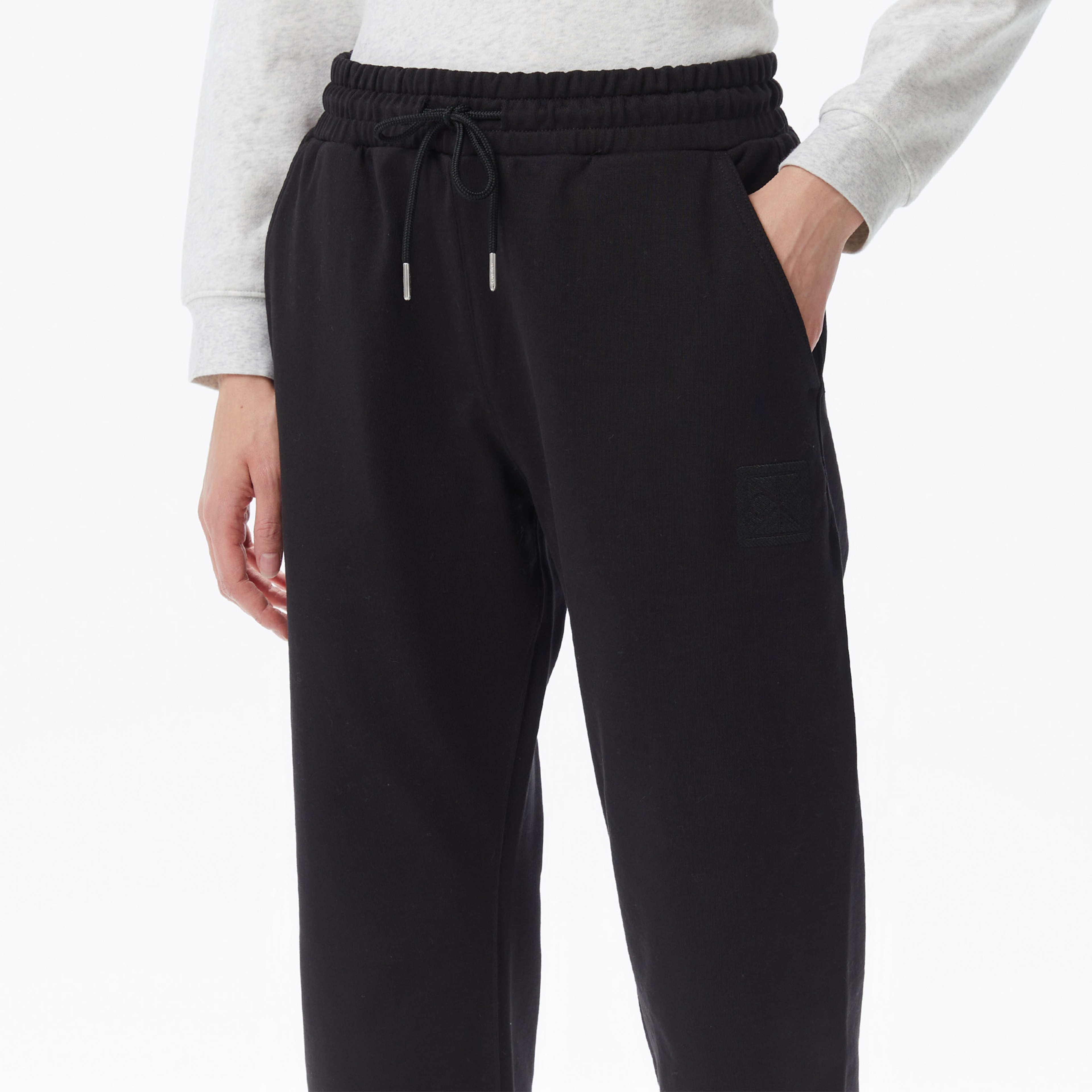 Calvin Klein Premium Terry Emblem Relaxed Jogger Kadın Siyah Eşofman Altı