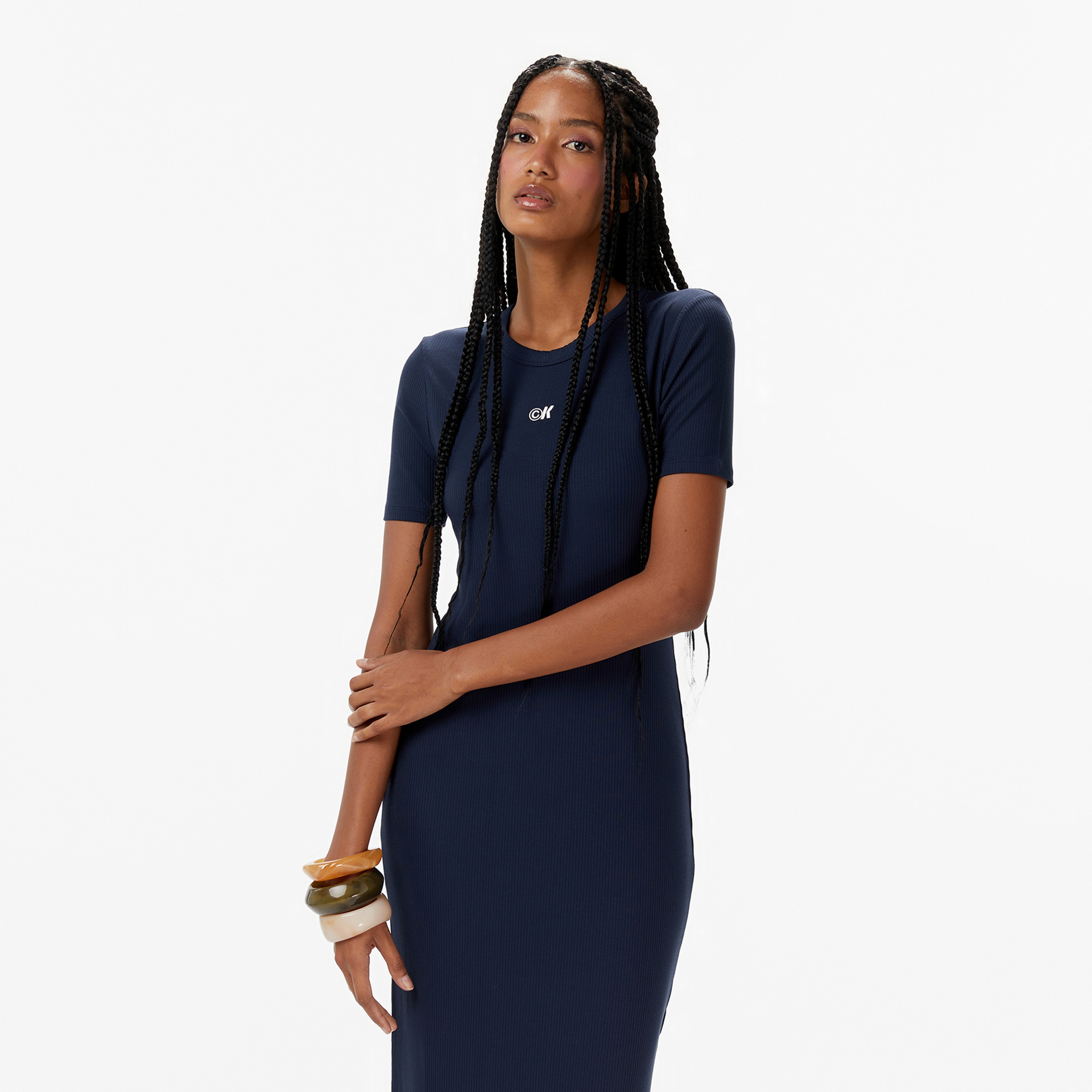 Calvin Klein Modal Kadın Mavi Elbise