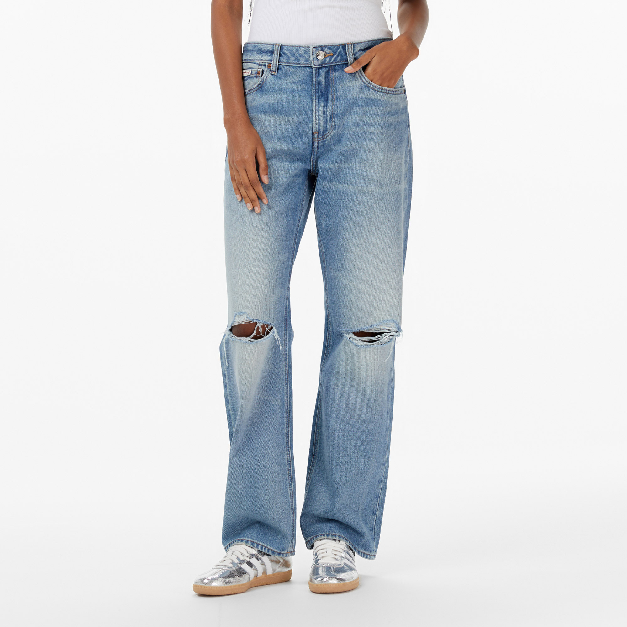 Calvin Klein Signature 90S Straight Gold Dust Kadın Mavi Jean