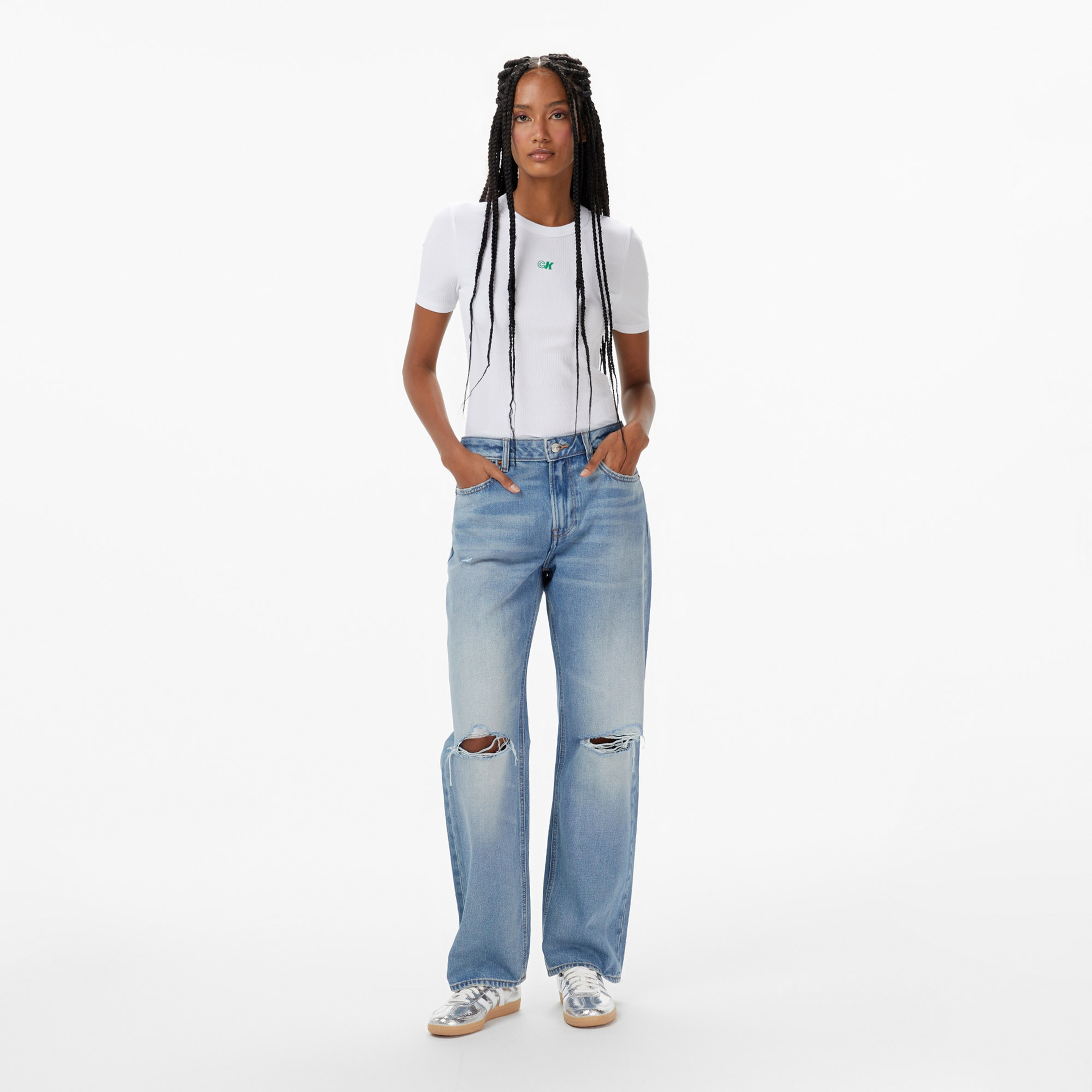 Calvin Klein Signature 90S Straight Gold Dust Kadın Mavi Jean