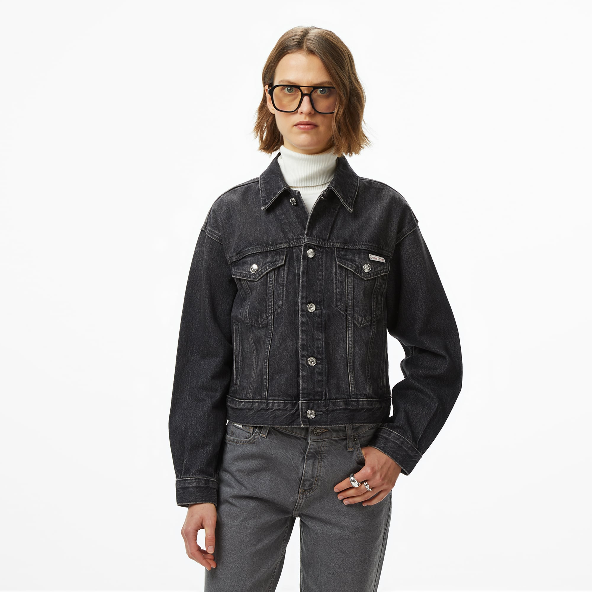 Calvin Klein 90S Trucker Fog Kadın Siyah Ceket