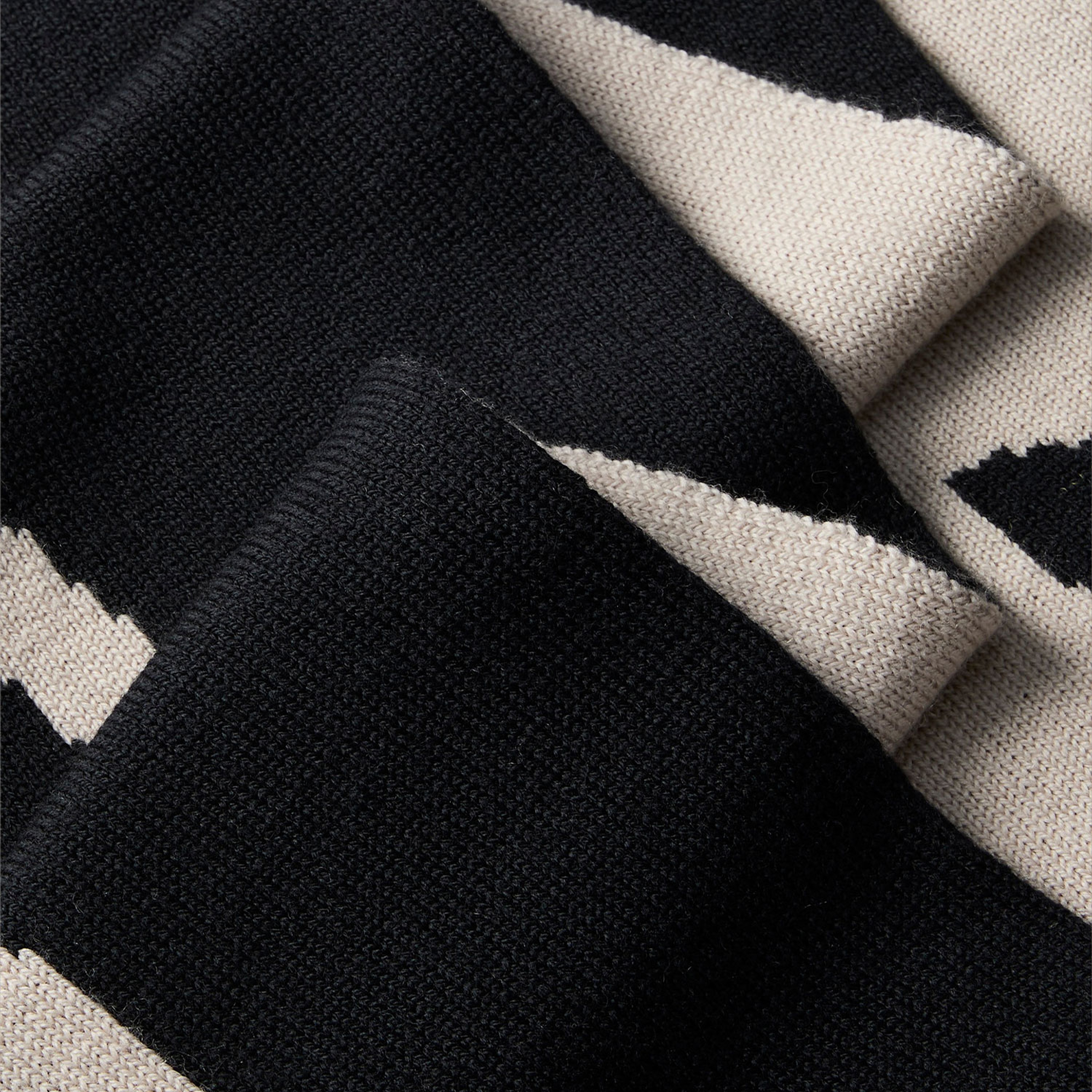 Calvin Klein Bold Logo 2 Tone Wool Erkek Siyah Atkı