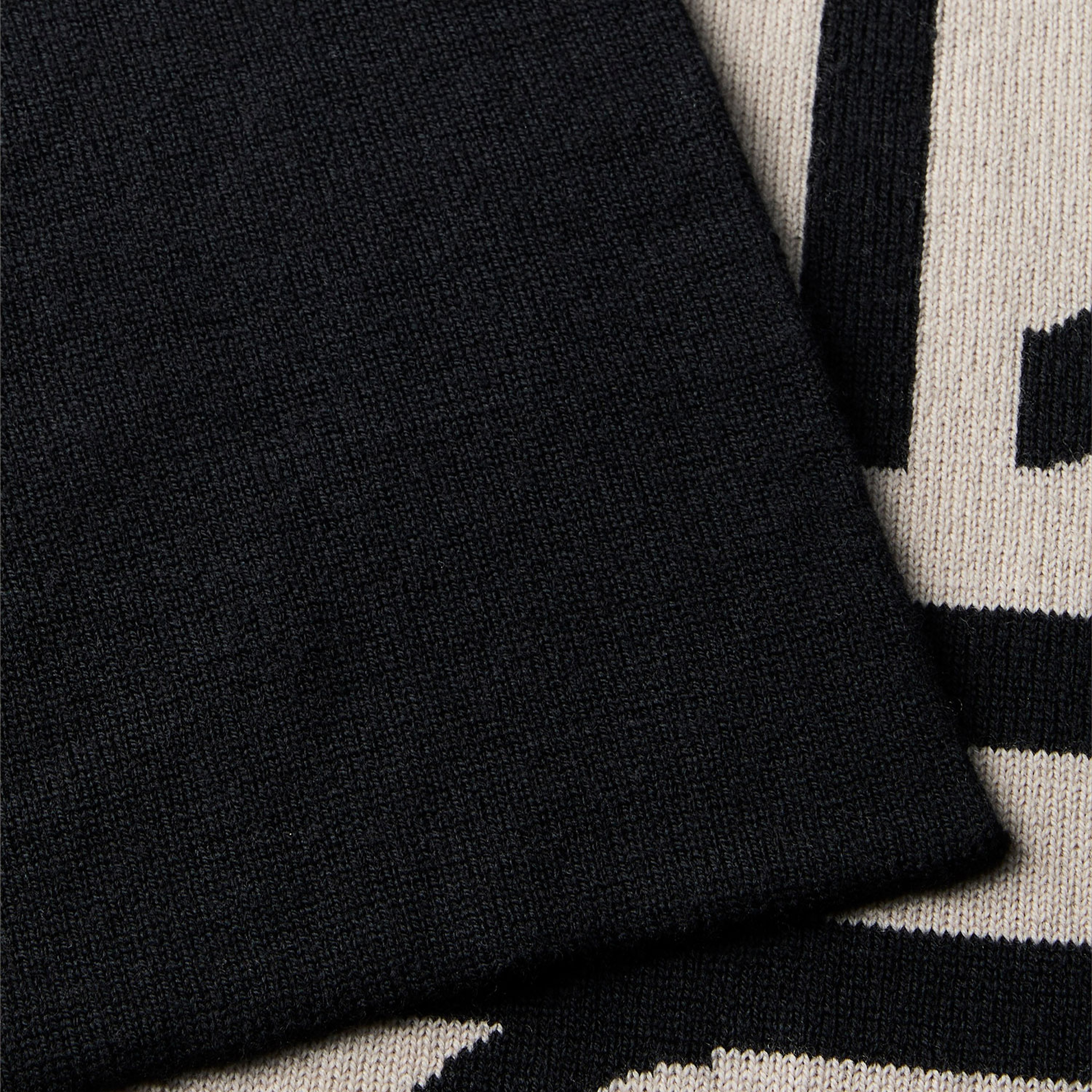 Calvin Klein Bold Logo 2 Tone Wool Erkek Siyah Atkı