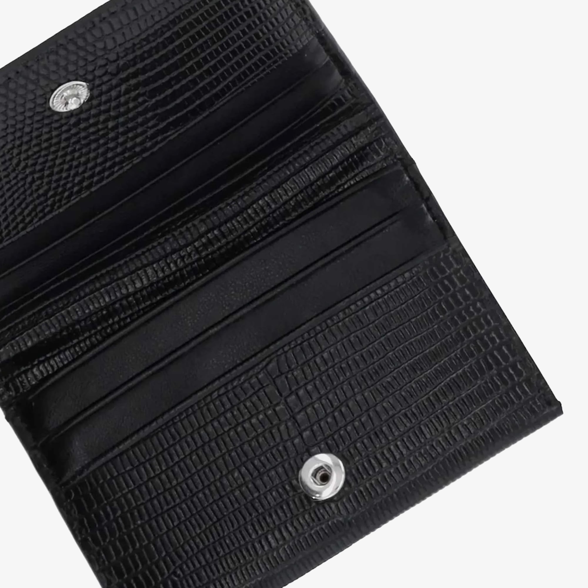 Calvin Klein Lizard Embossed Leather Kadın Siyah Kartlık