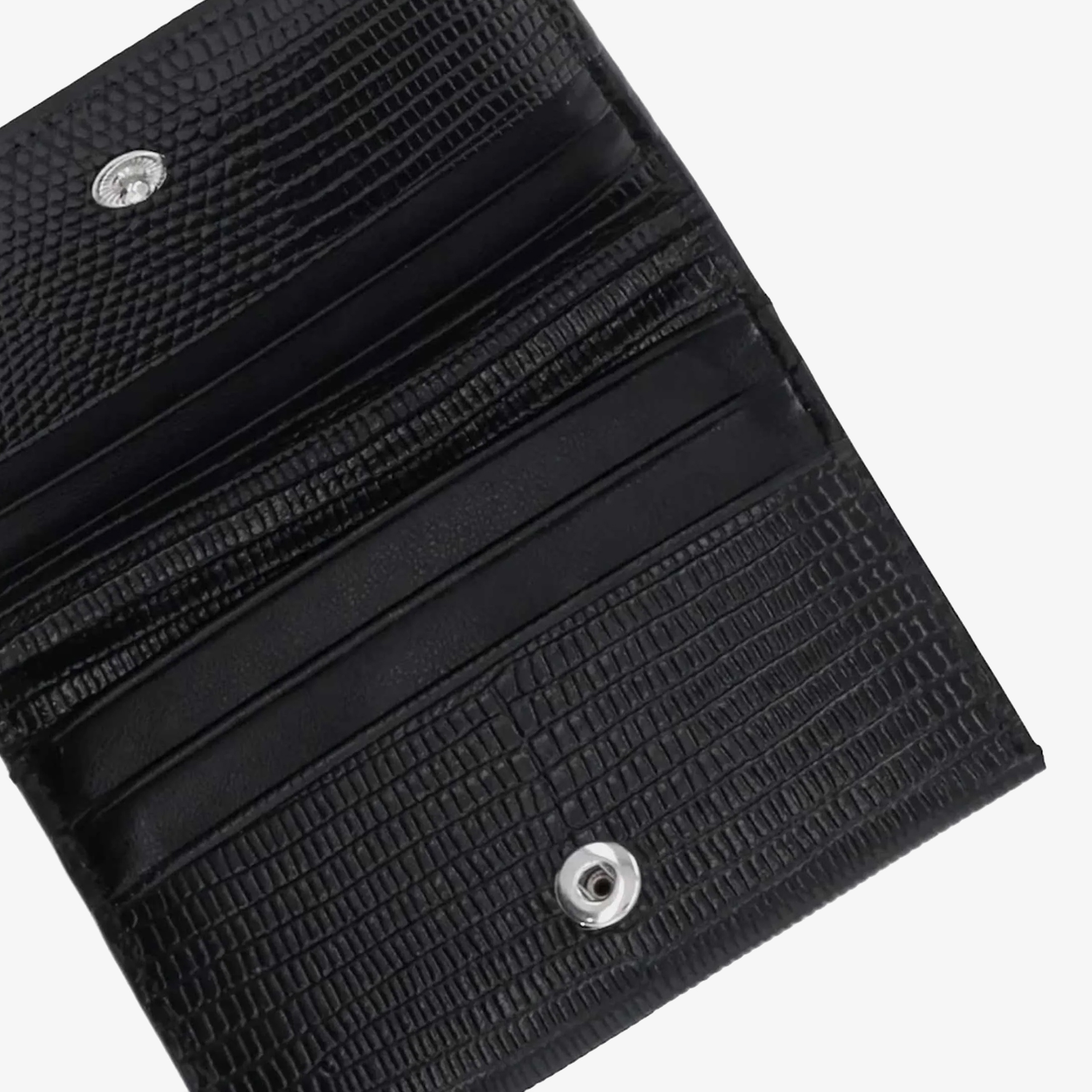 Calvin Klein Lizard Embossed Leather Kadın Siyah Kartlık