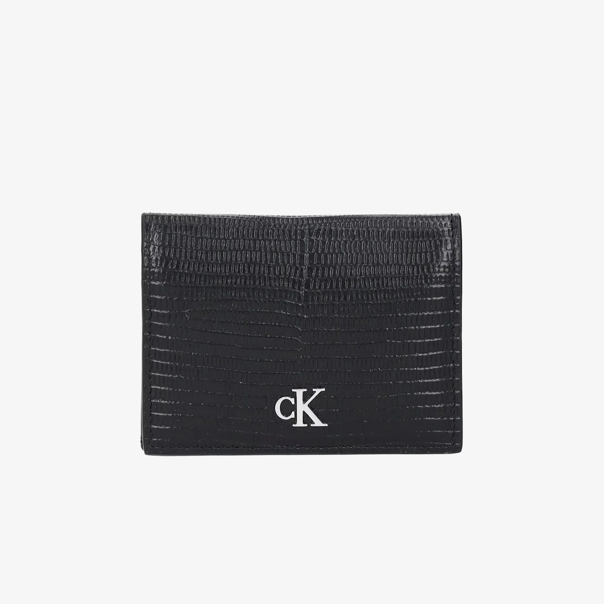 Calvin Klein Lizard Embossed Leather Kadın Siyah Kartlık