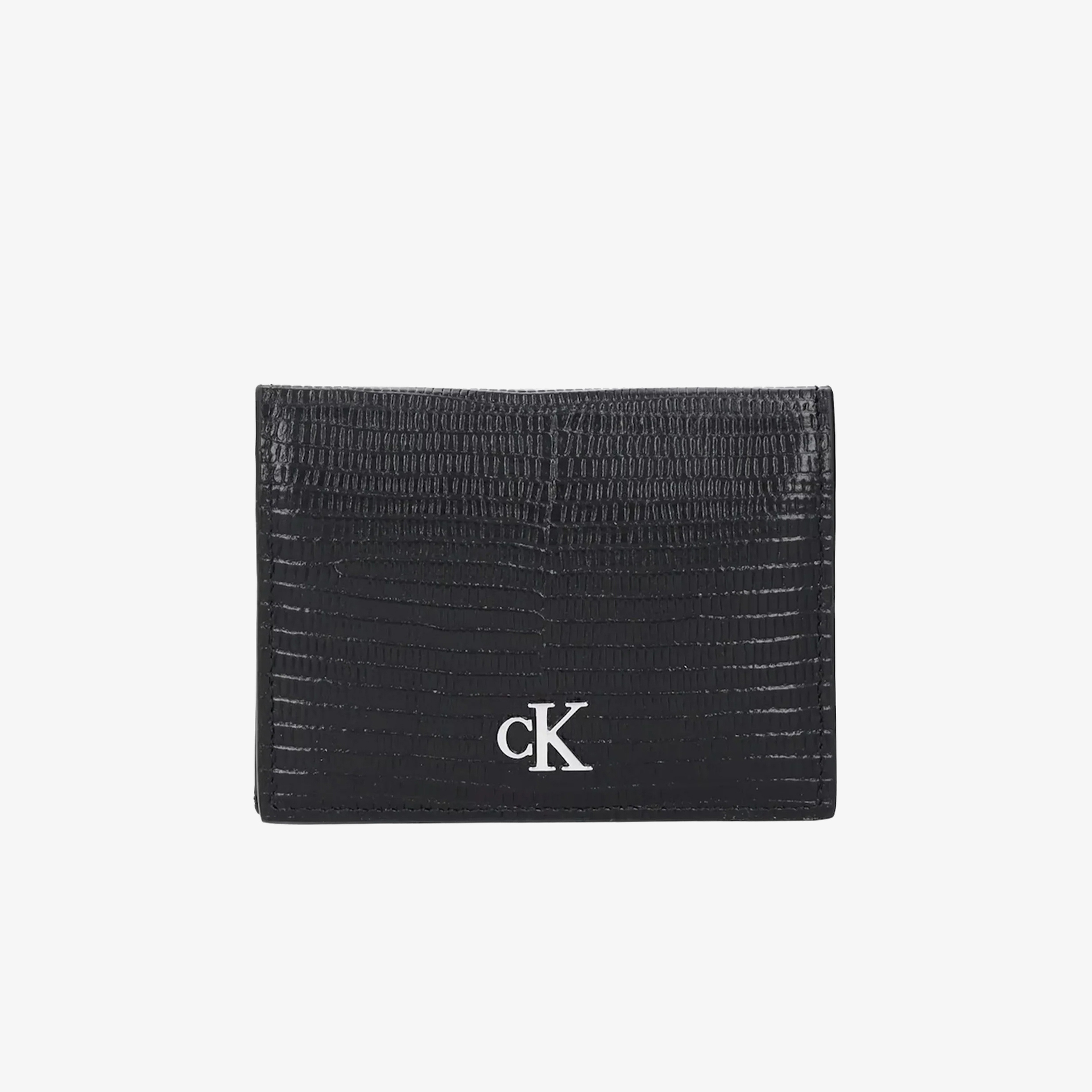 Calvin Klein Lizard Embossed Leather Kadın Siyah Kartlık