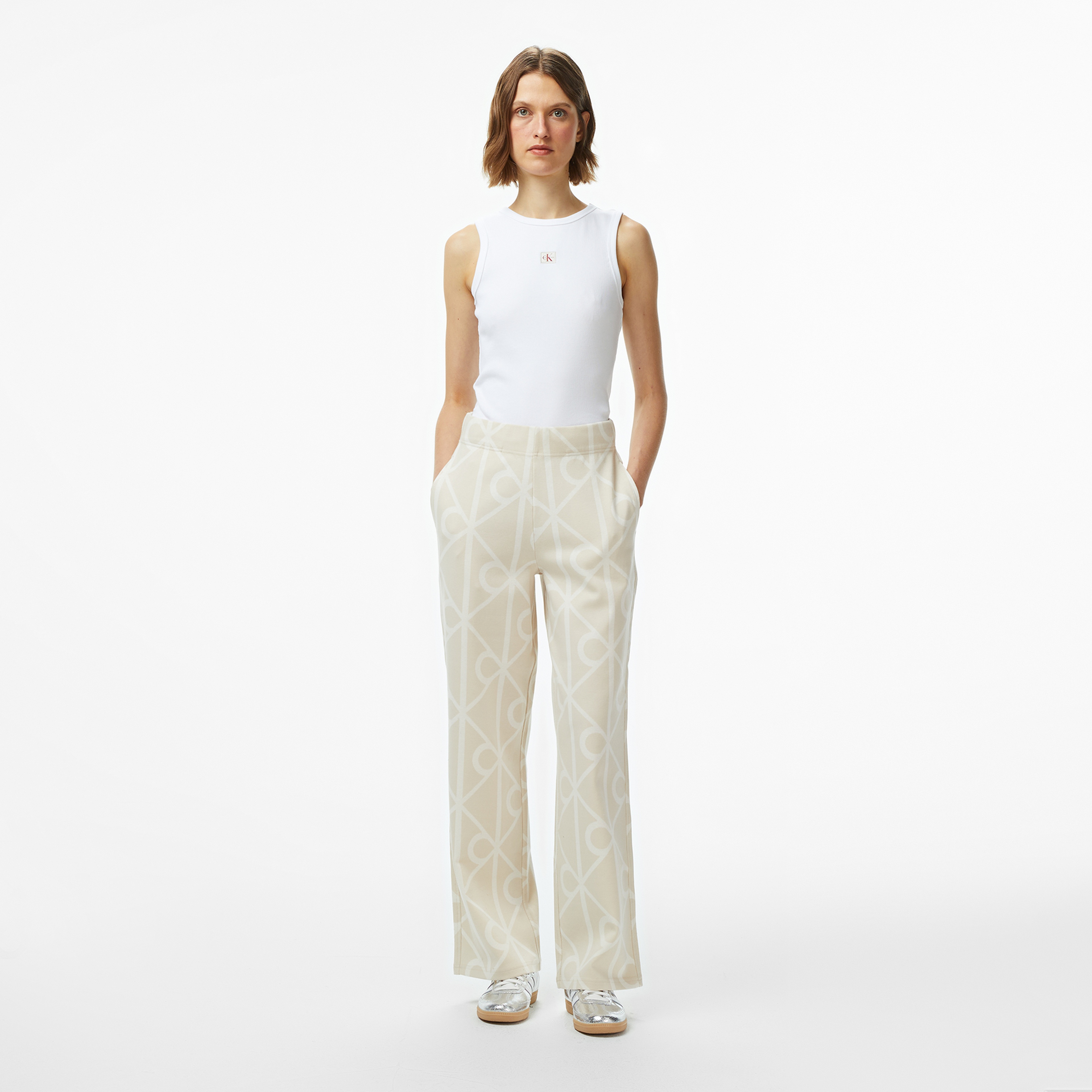 Calvin Klein Emblem Jacquard Kadın Haki Eşofman Altı