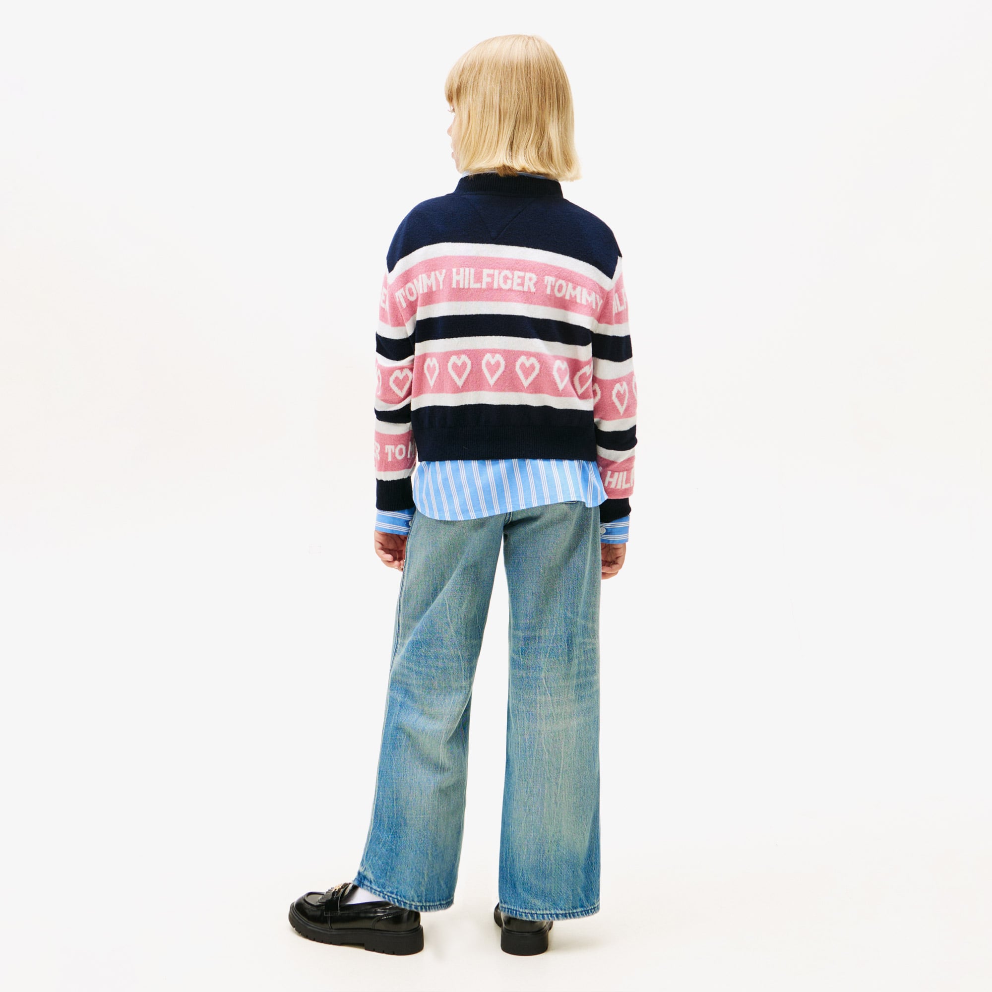 Tommy Hilfiger Intarsia Çocuk Mavi Kazak