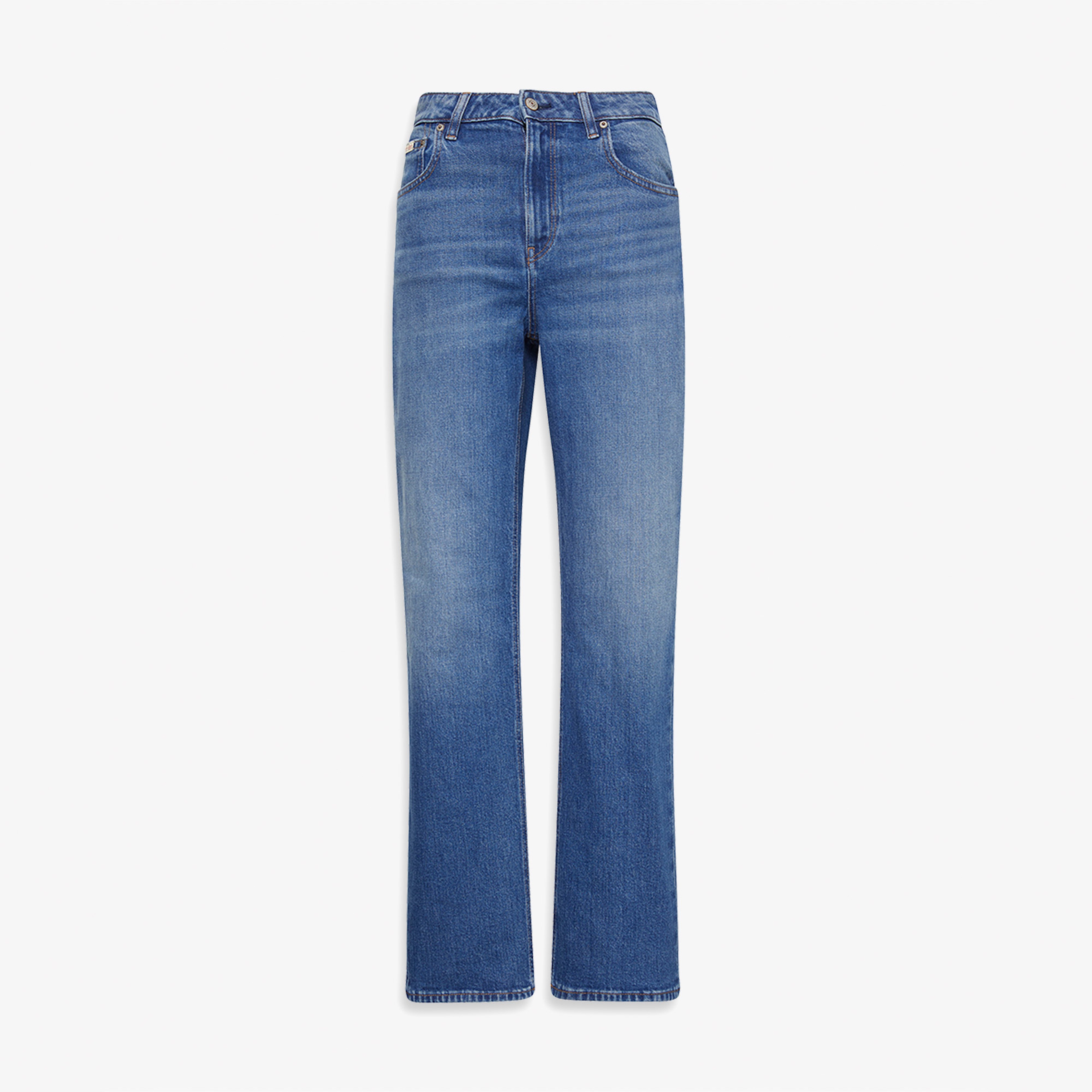 Calvin Klein High Rise Straight Indigo Channe Kadın Mavi Jean