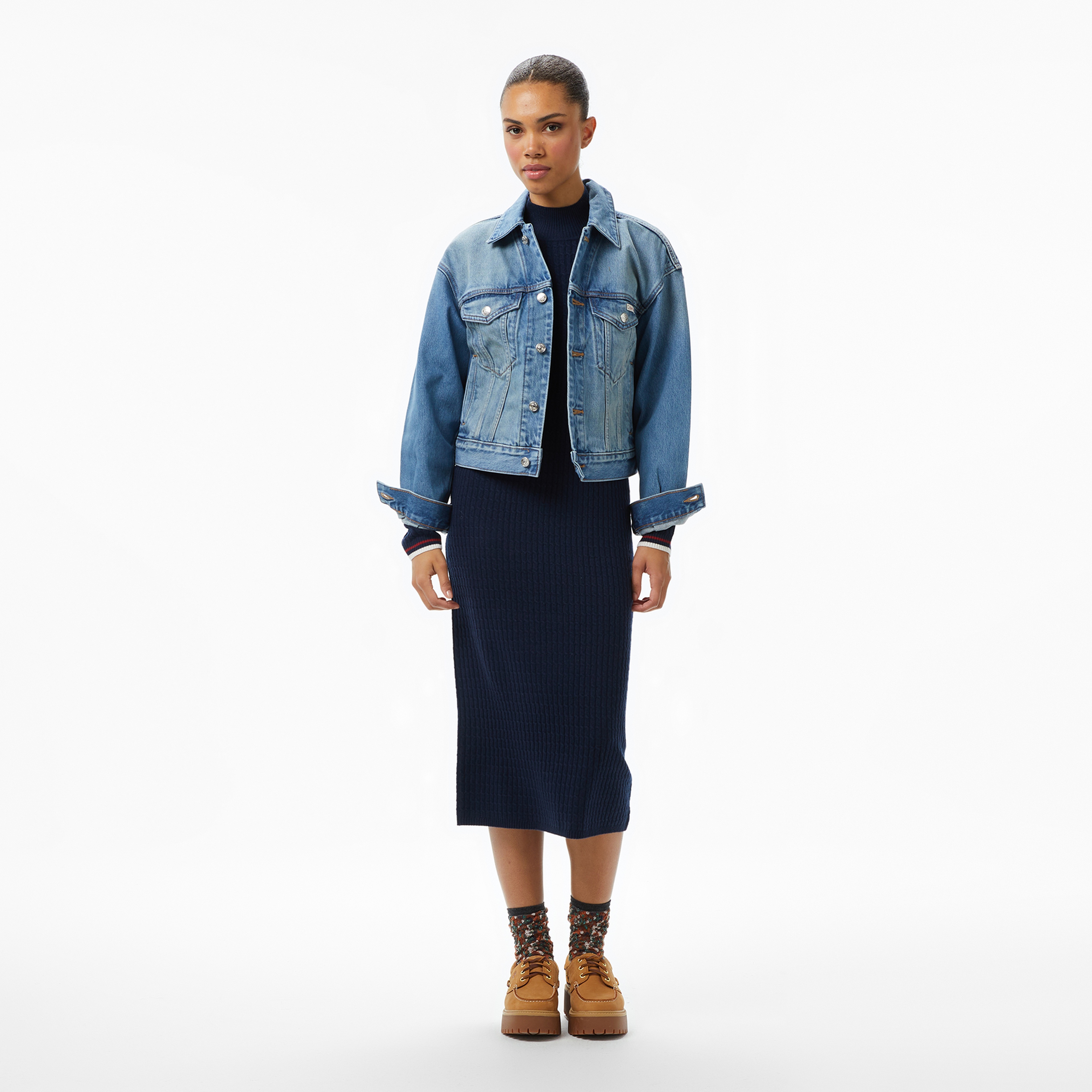 Calvin Klein 90S Trucker Gold Dust Kadın Mavi Ceket