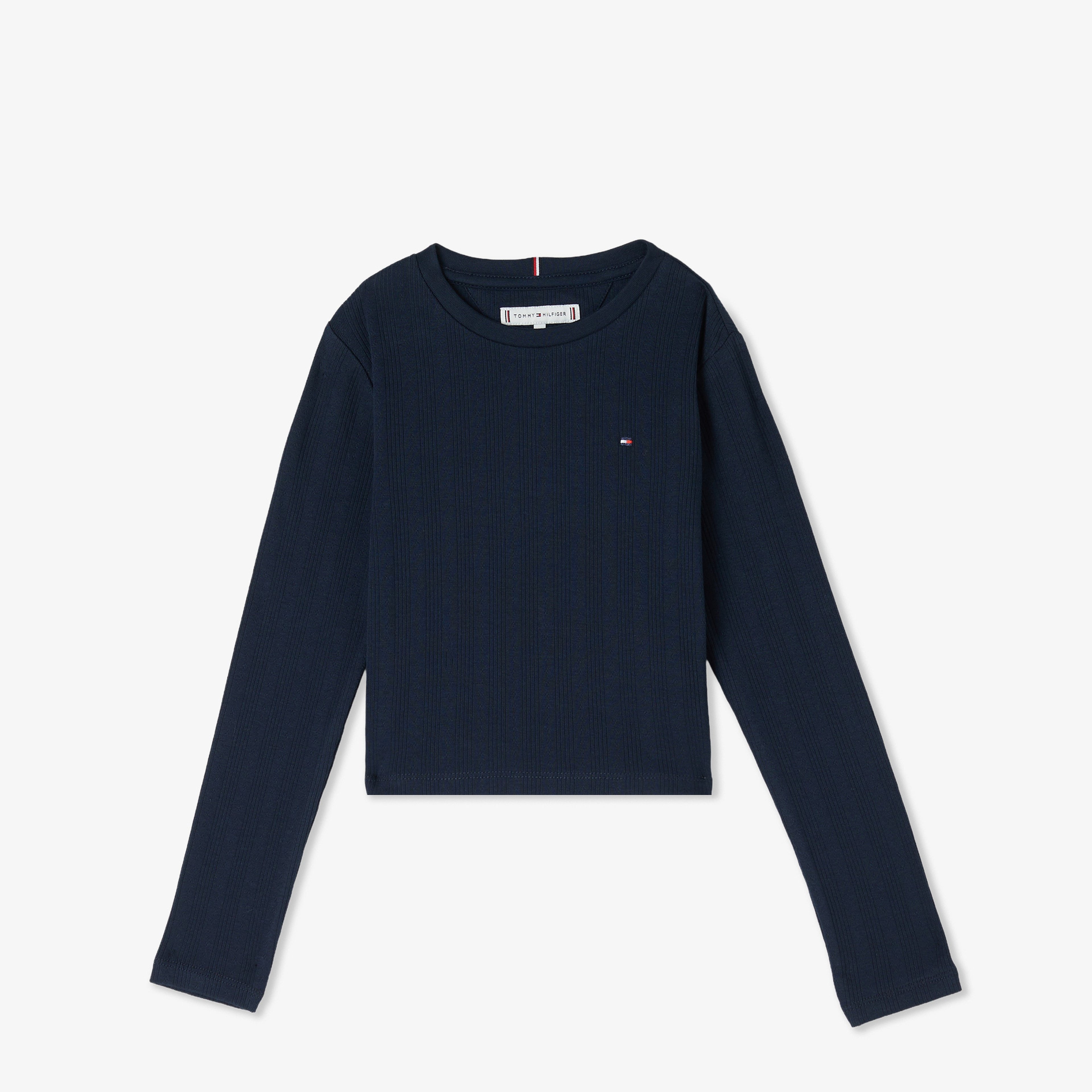Tommy Hilfiger Pointelle Çocuk Mavi Crop Top