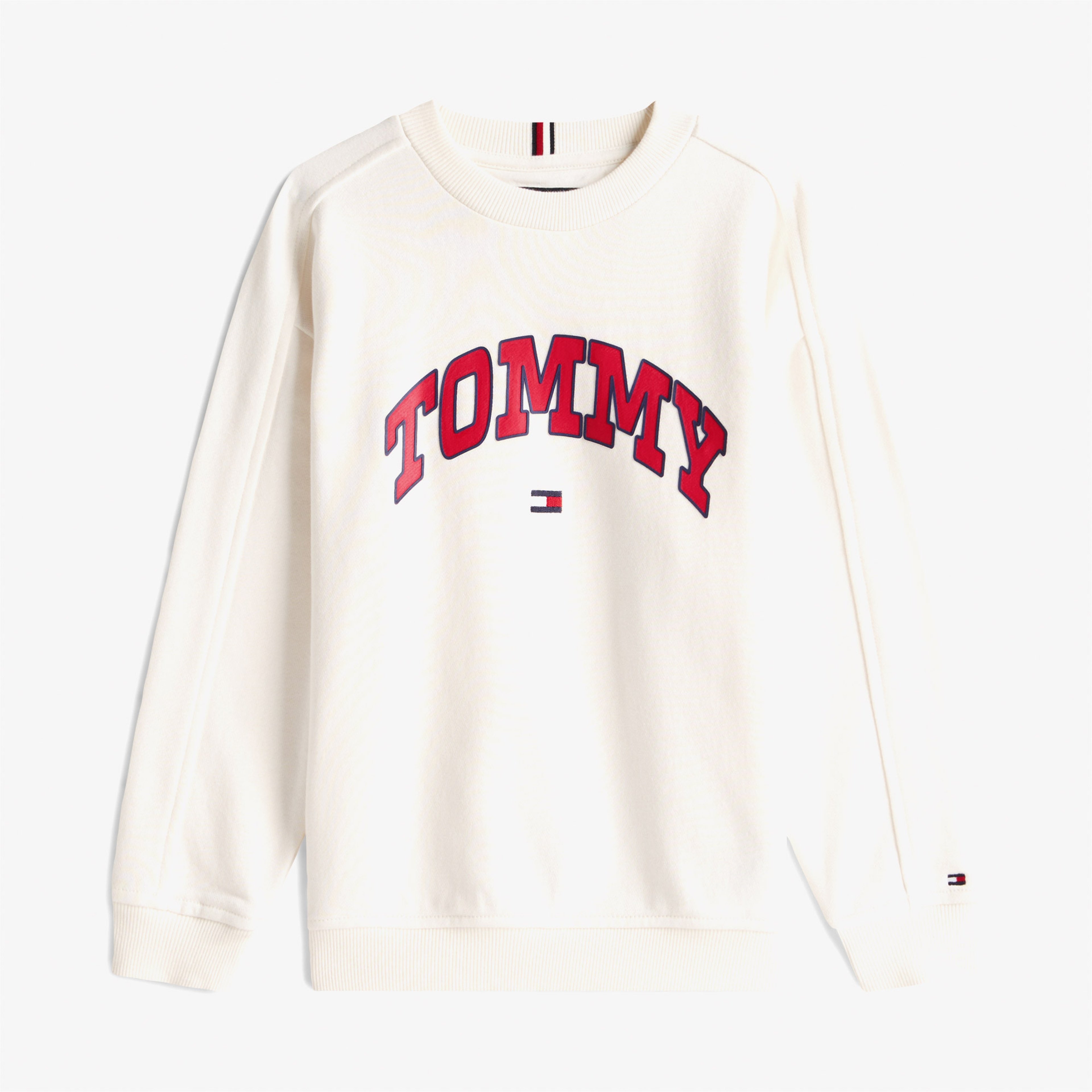 Tommy Hilfiger Varsity Raised Print Çocuk Beyaz Sweatshirt