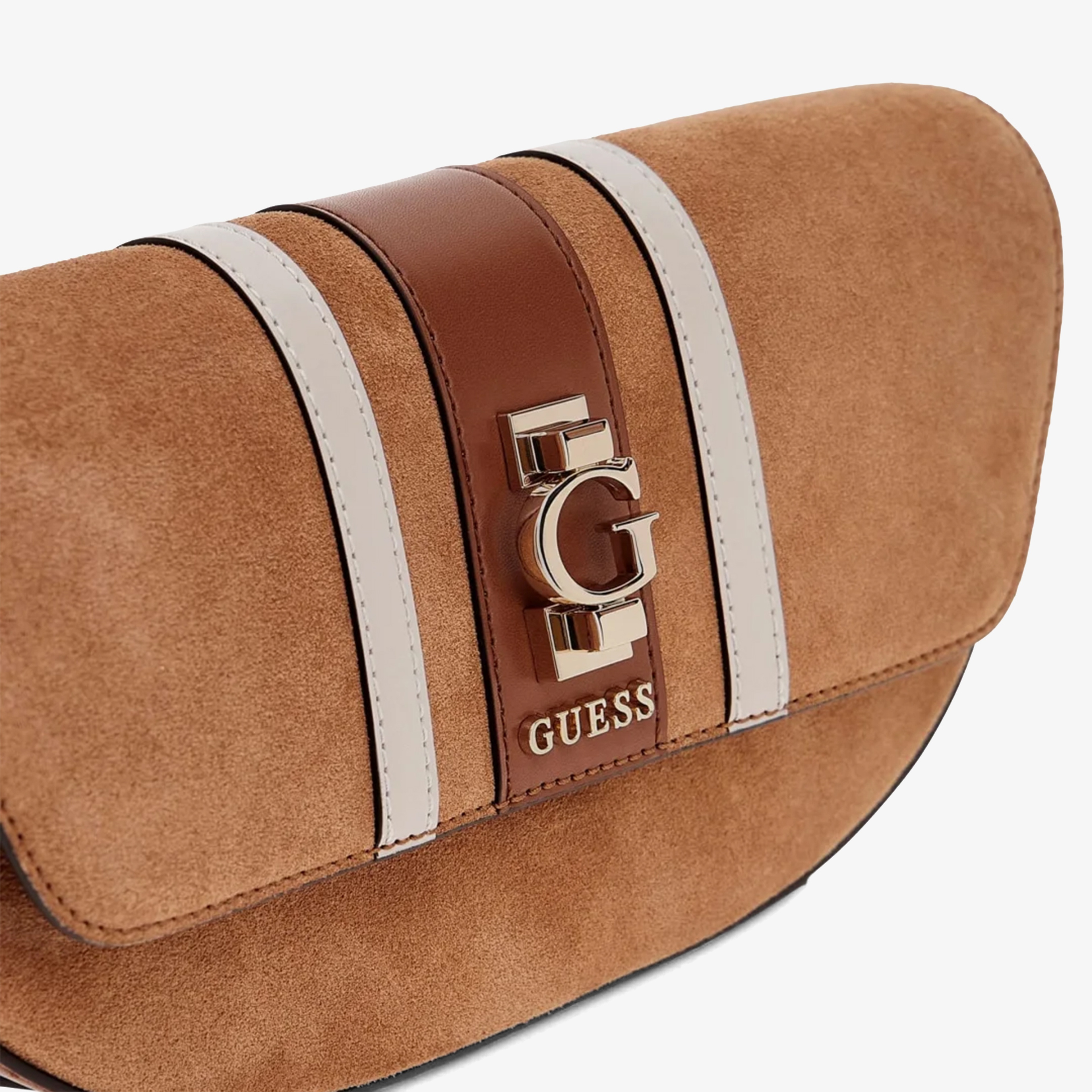Guess Access Deri Kadın Kahverengi Omuz Çantası