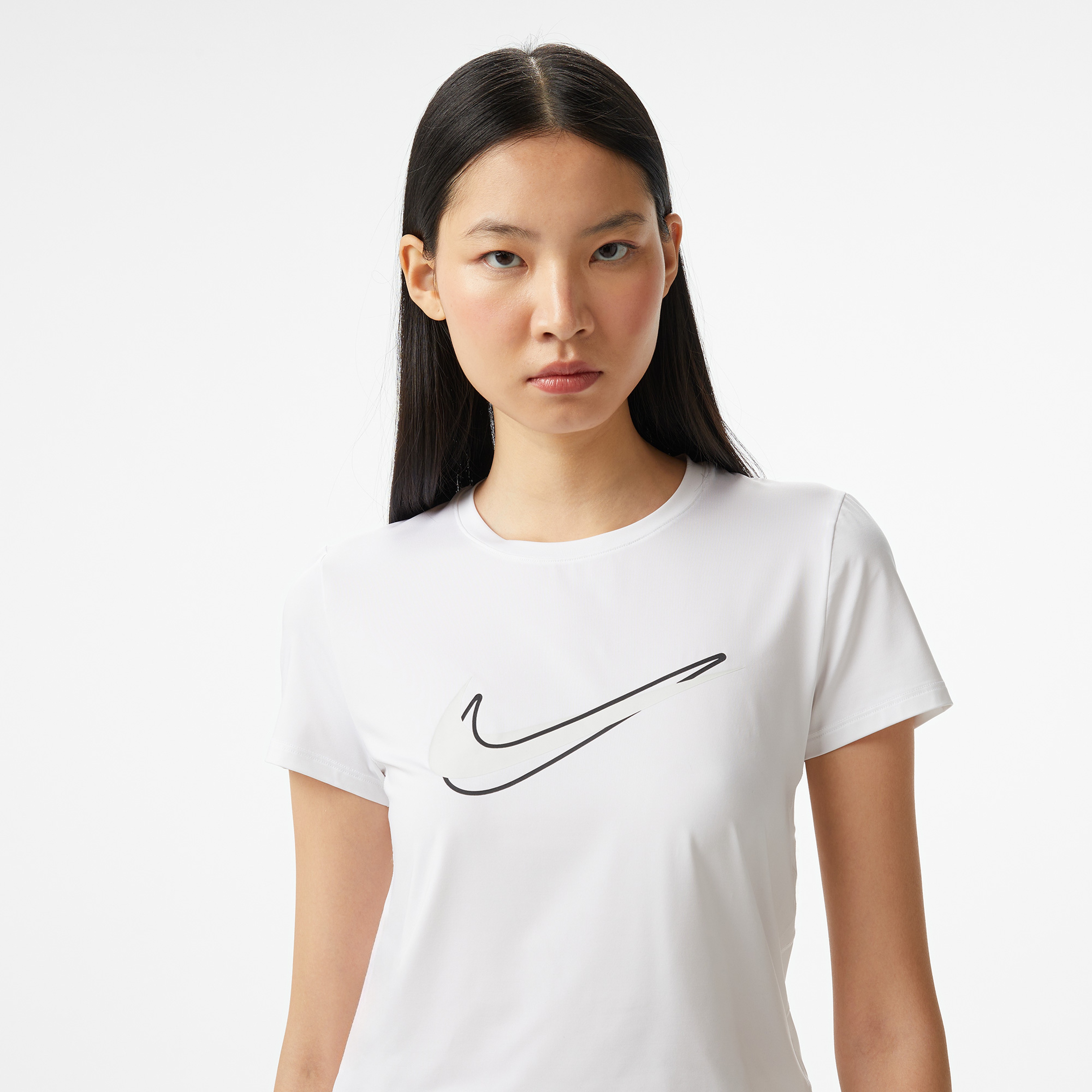 Nike One Swoosh Dri-Fit Kadın Beyaz T-Shirt
