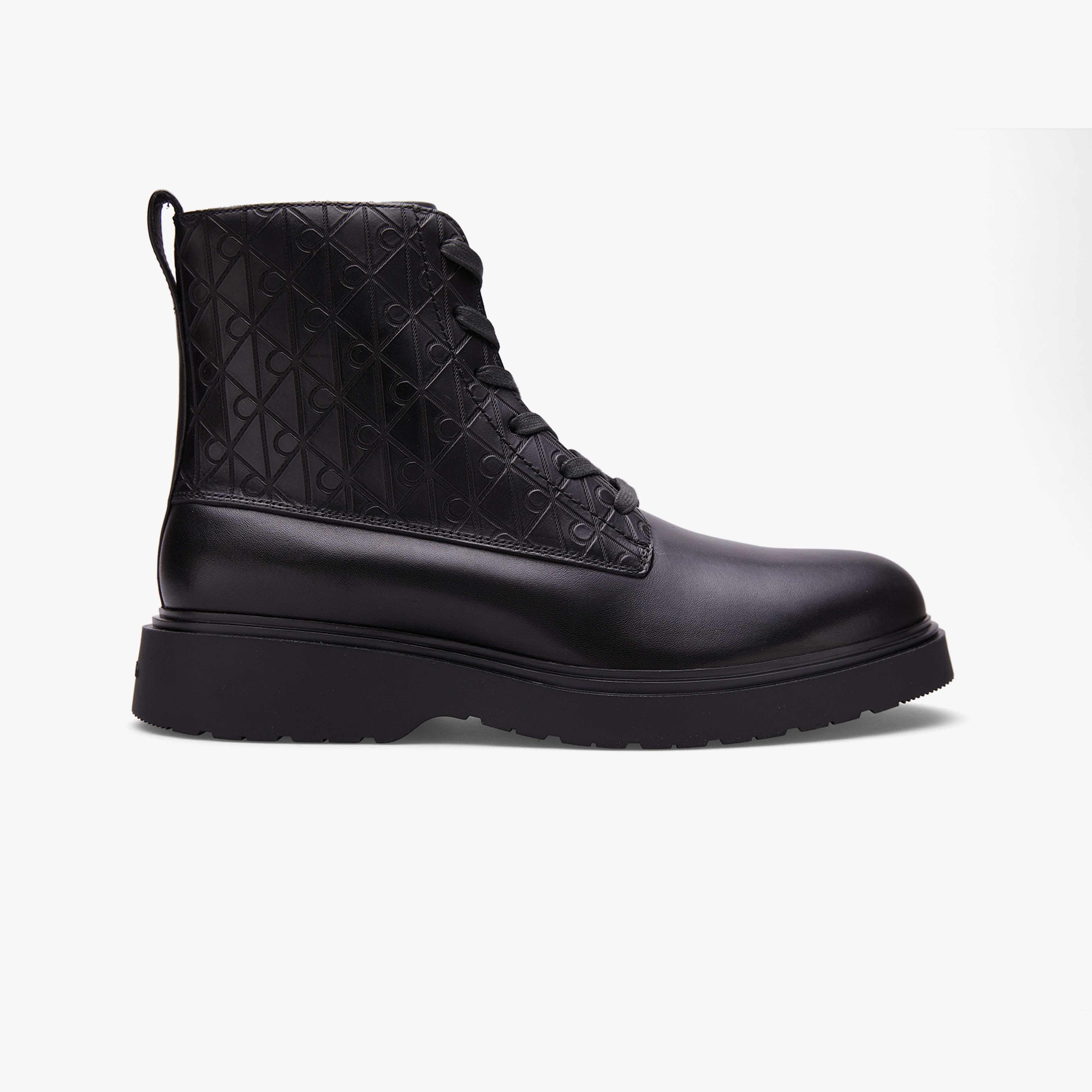 Calvin Klein Combat Essential Lace Up Zip Erkek Siyah Bot