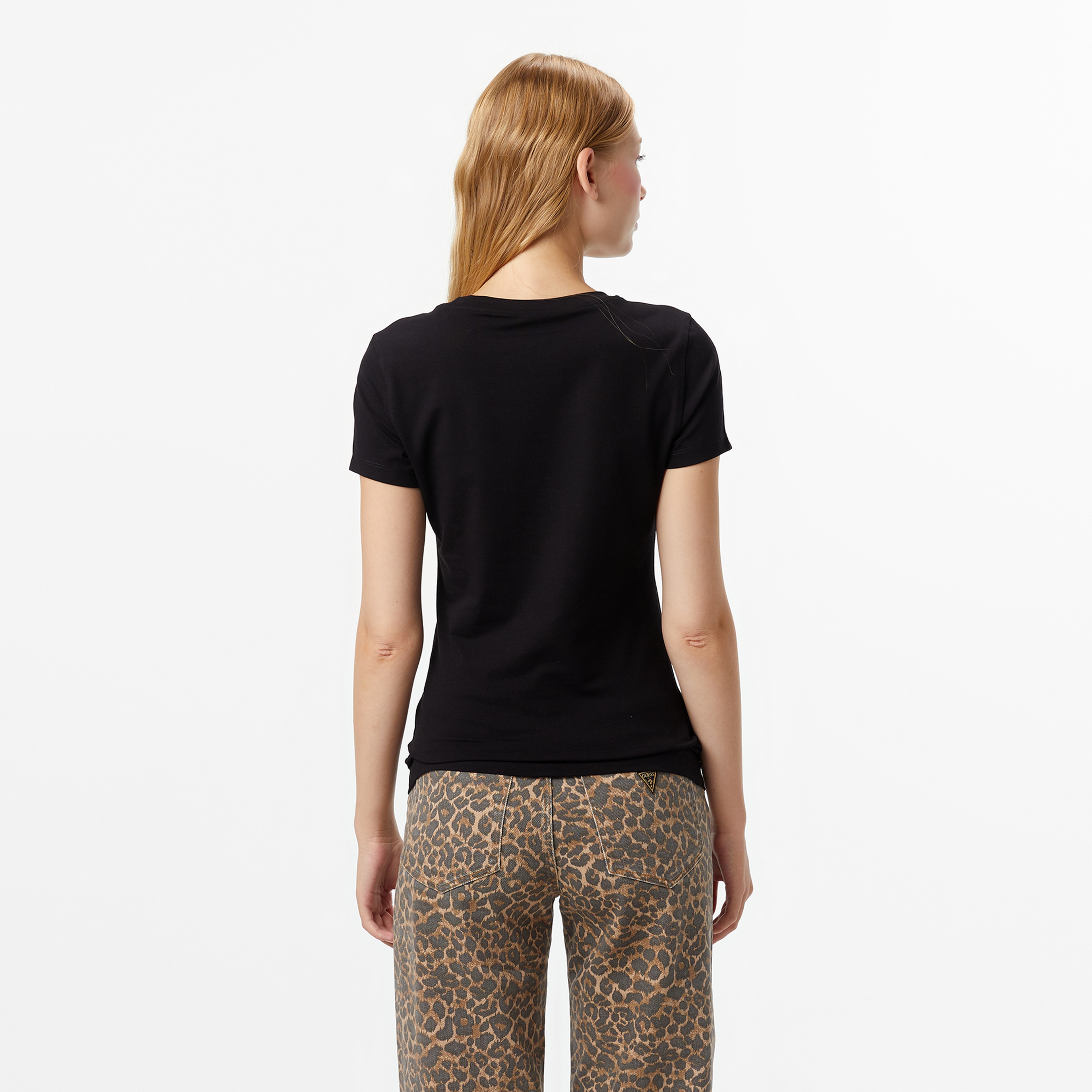 Guess Hot Slim Fit Kadın Siyah T-Shirt