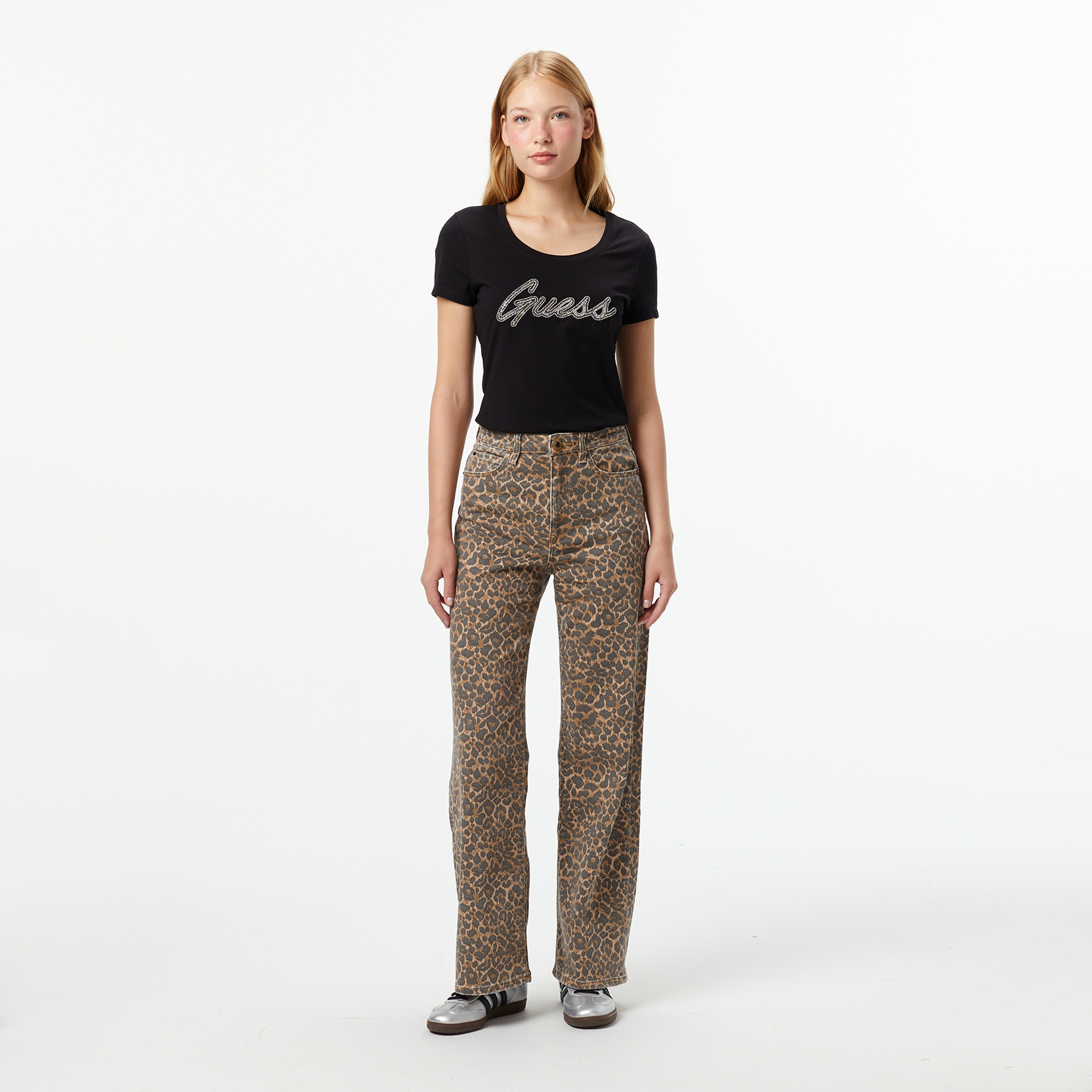 Guess Hot Slim Fit Kadın Siyah T-Shirt