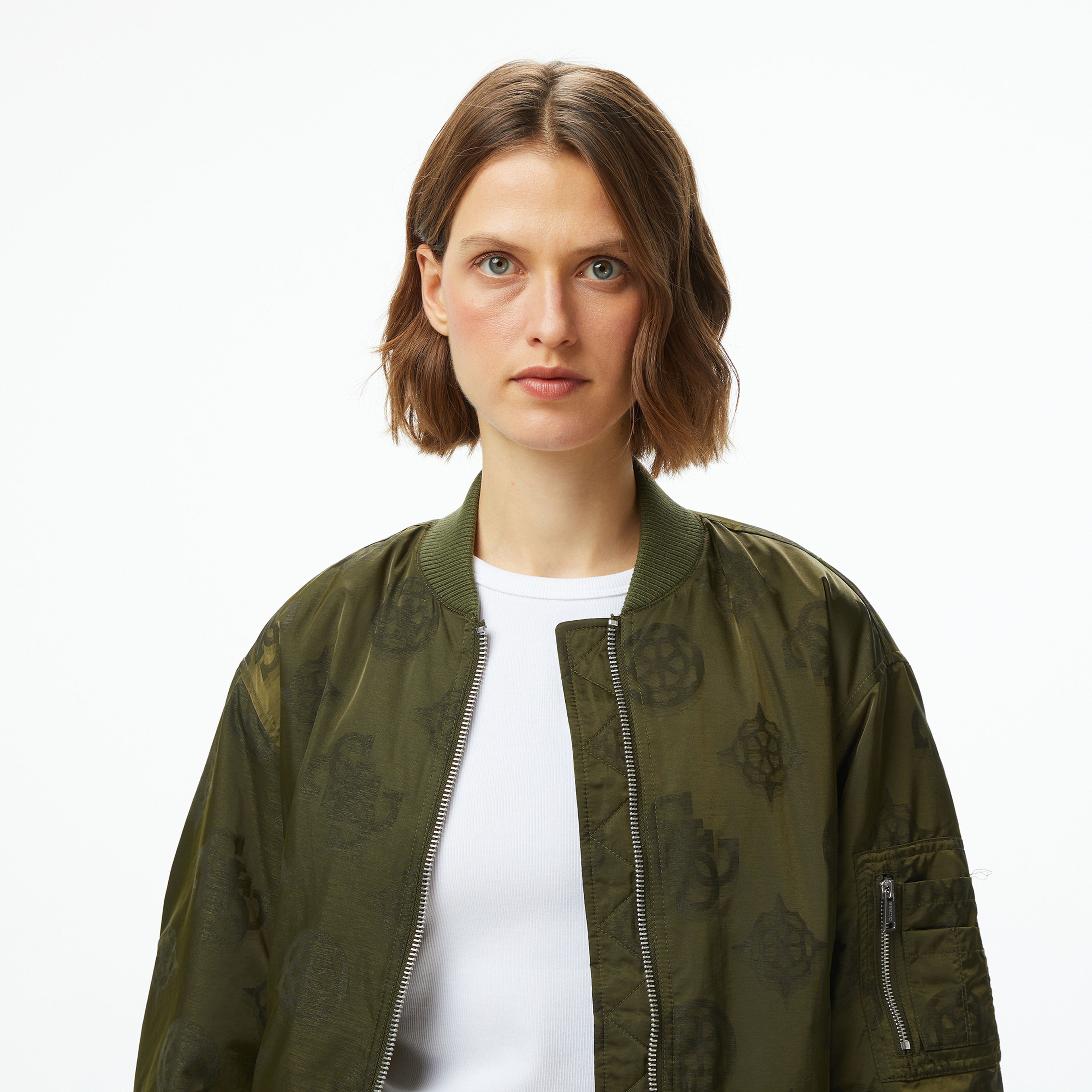 Guess Philomene Bomber Kadın Yeşil Ceket