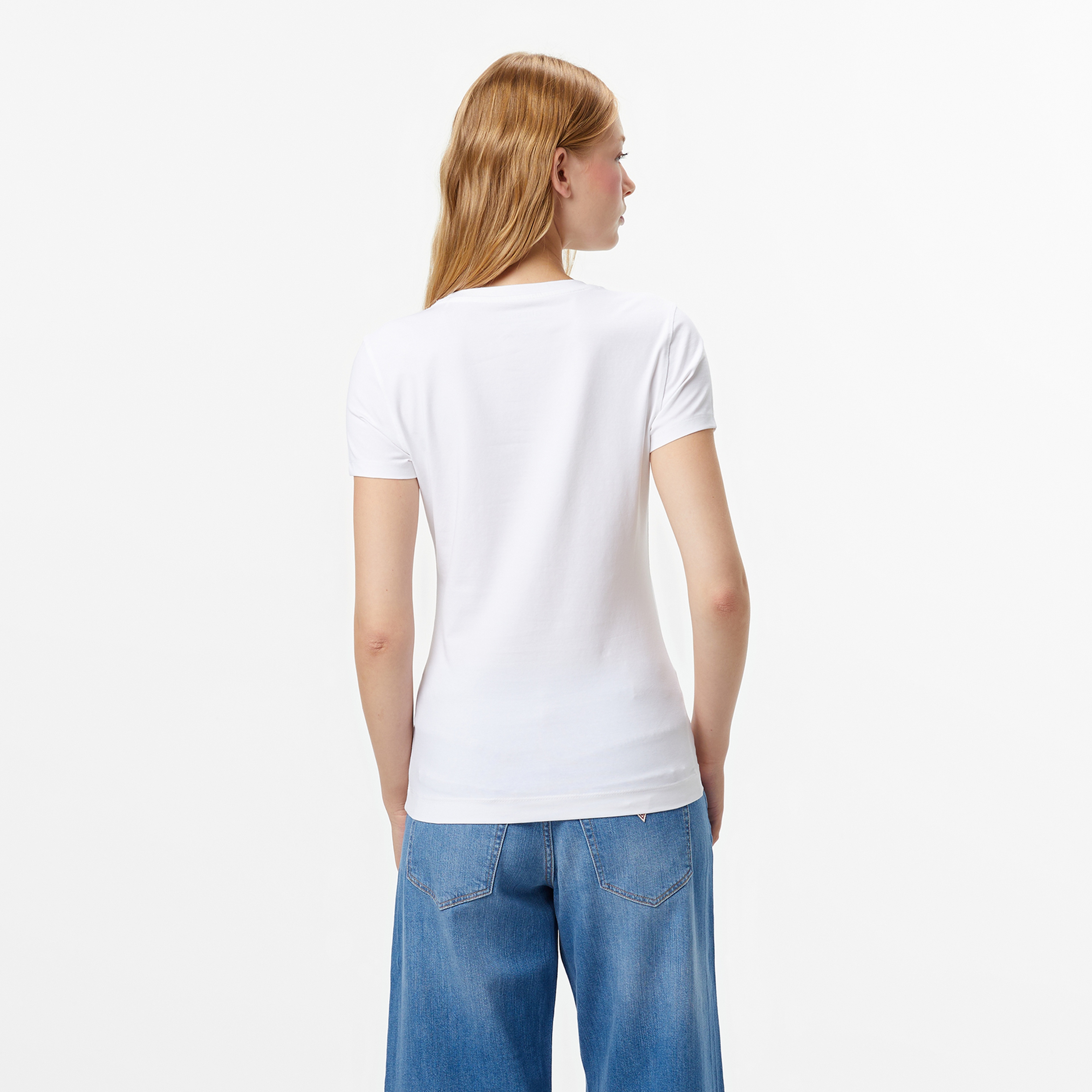Guess Hot Slim Fit Kadın Beyaz T-Shirt