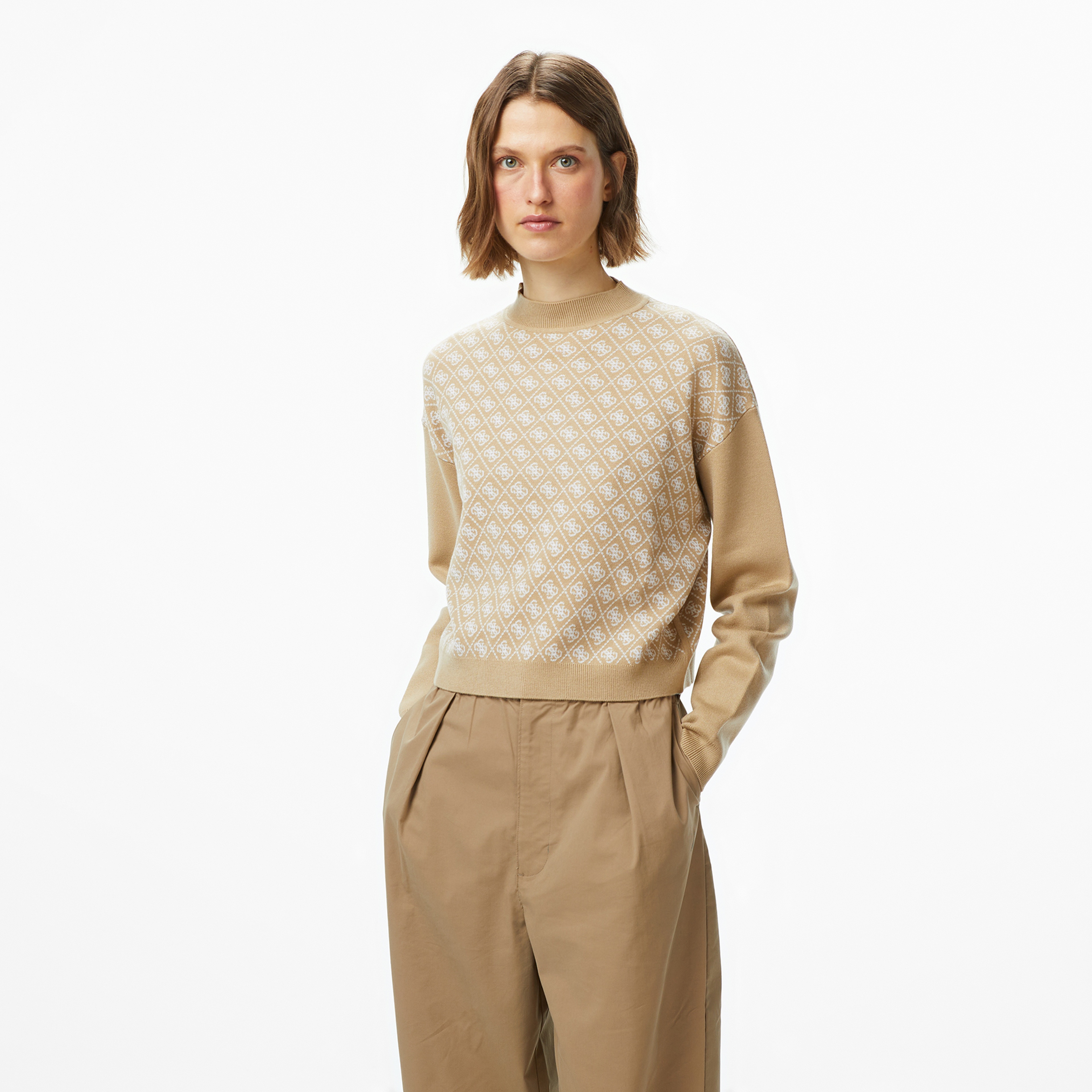 Guess Aubrey Yün Karışımlı Kadın Renkli Triko